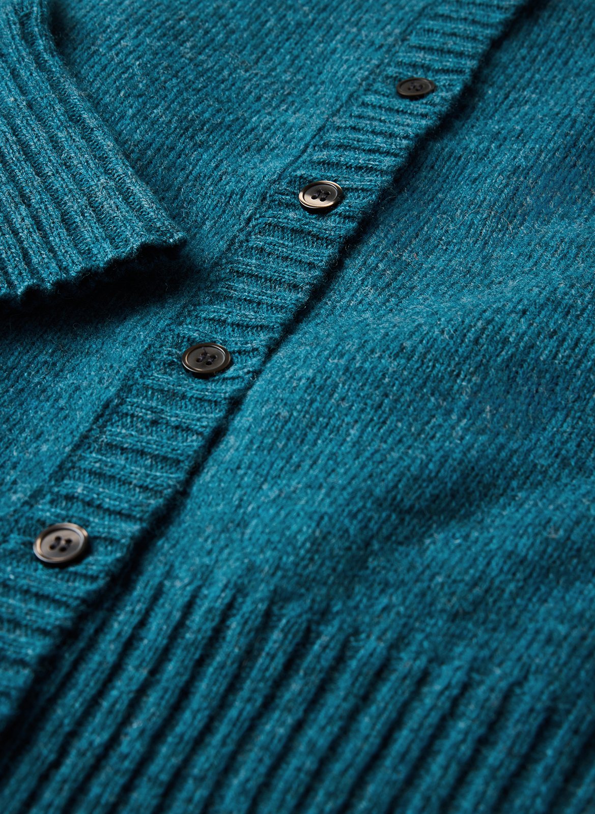 Straight round-neck wool cardigan SOEUR Blue