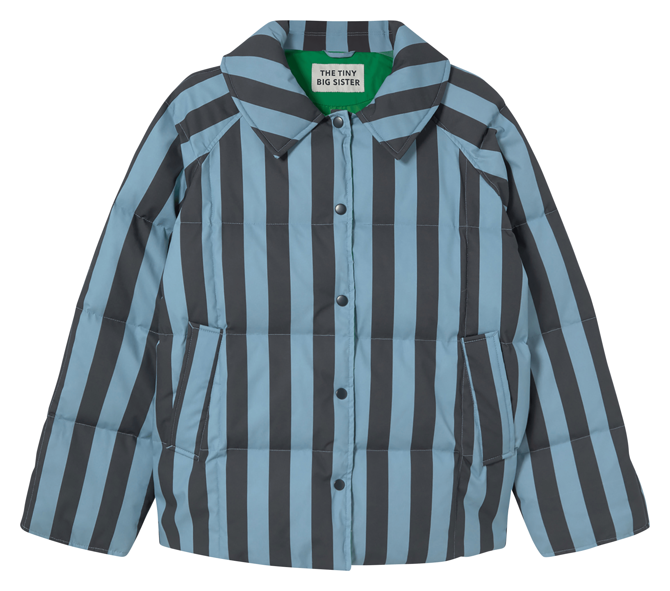 Steppjacke mit klassischem gestreiftem Kragen aus Baumwolle THE TINY BIG SISTER Blau