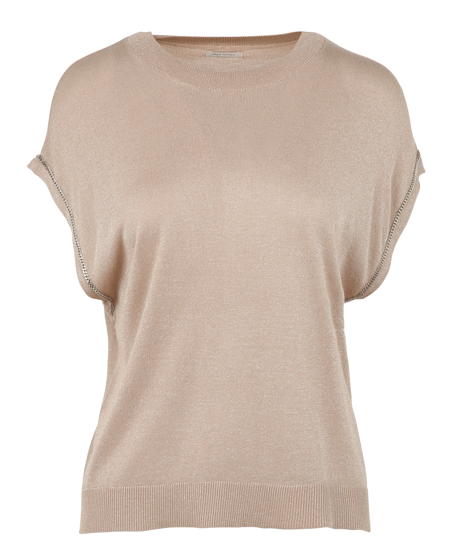 Oversized, gebreide trui met ronde hals IKKS Goudkleurig