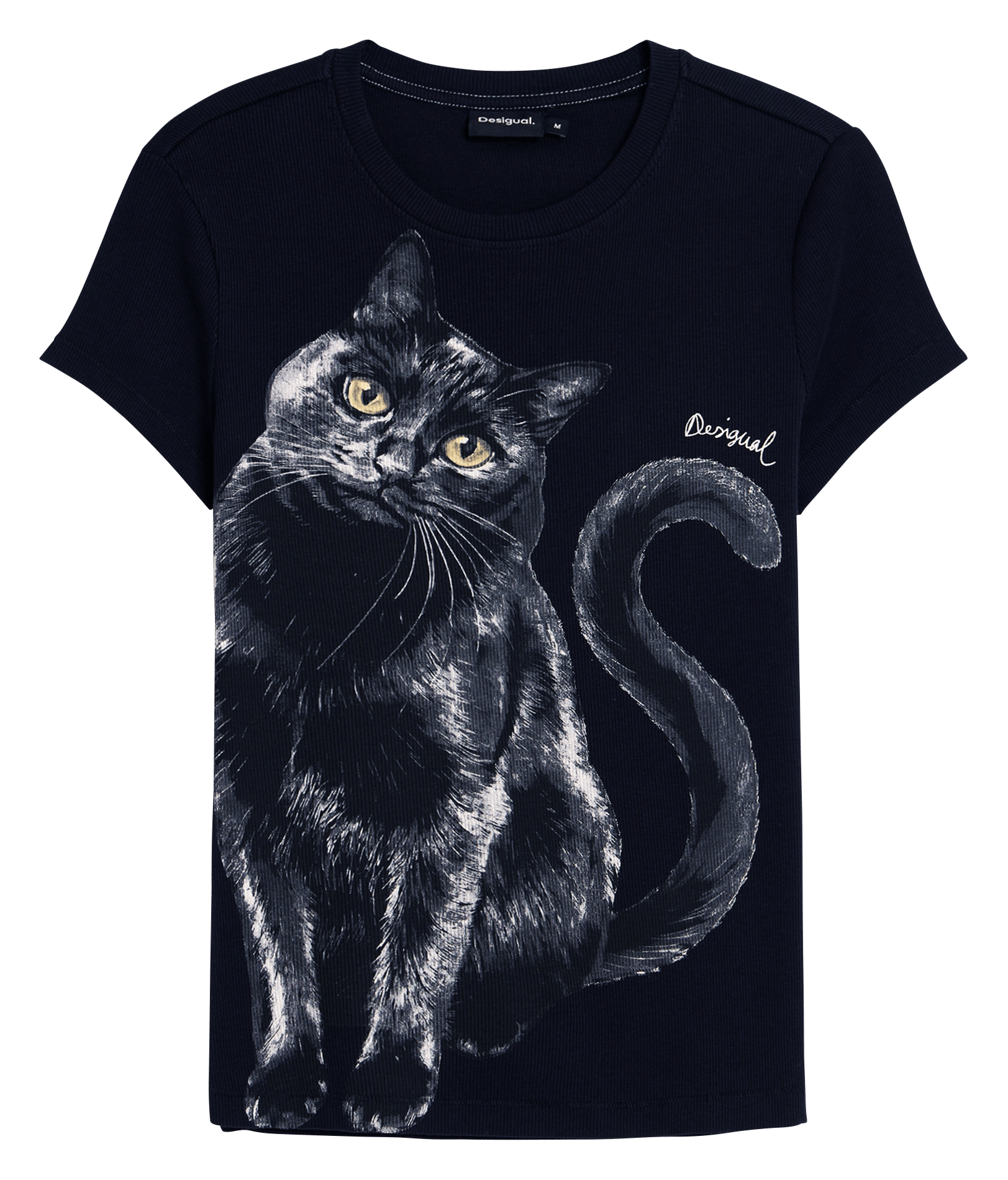 Tee-shirt col rond imprimé DESIGUAL Noir