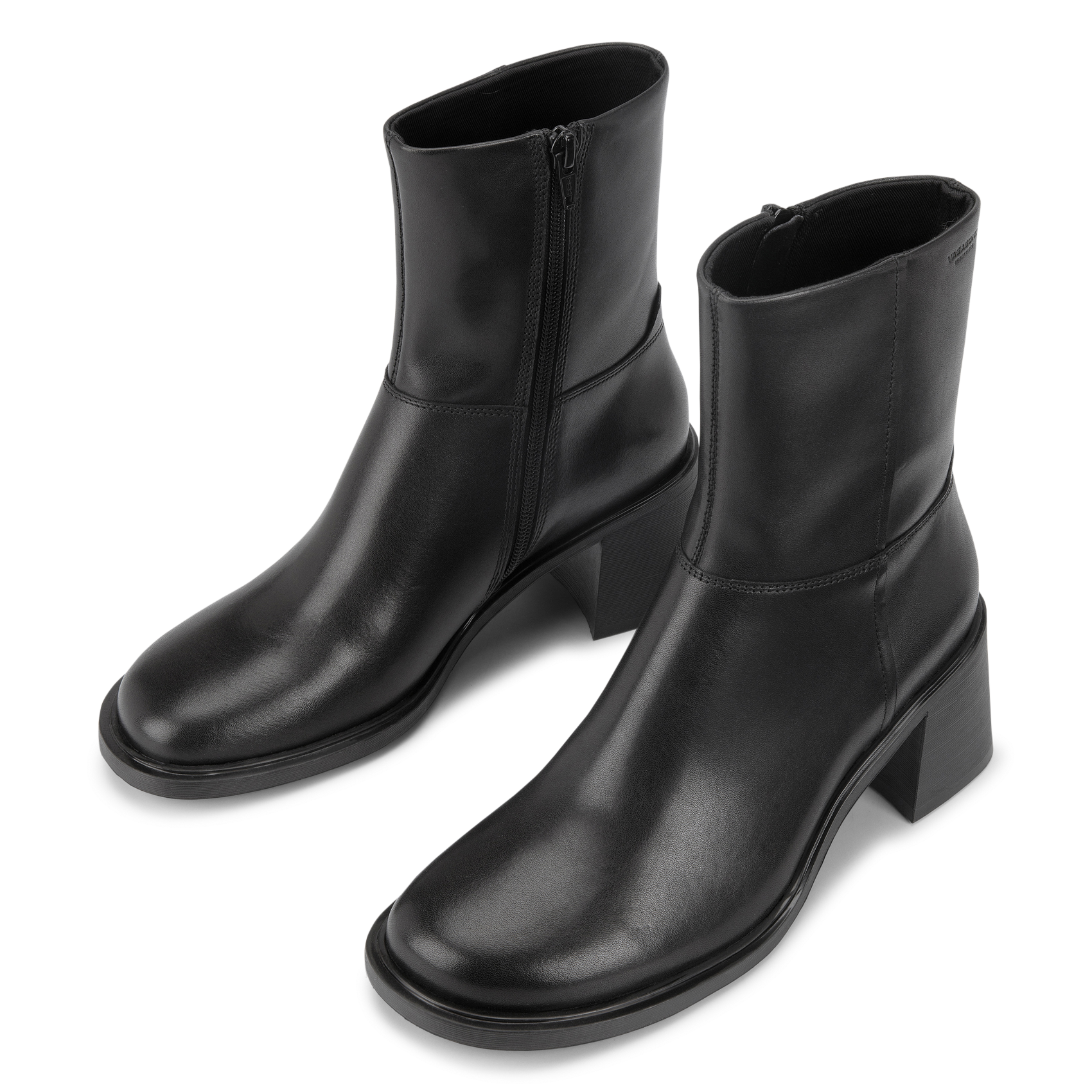 Lederstiefeletten mit runder Spitze VAGABOND Schwarz