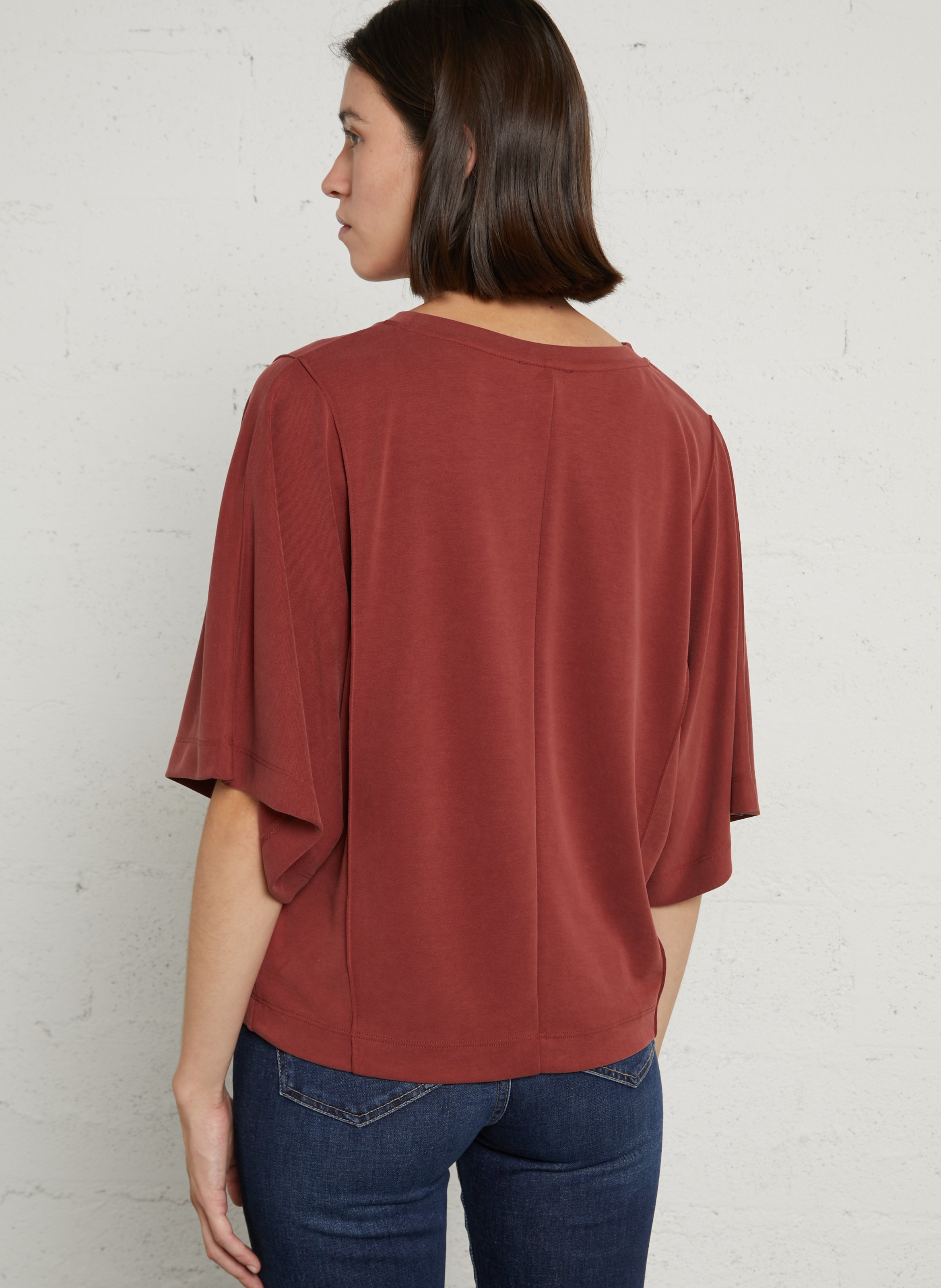 Loose Fit Top with 3/4 Sleeves MAISON 123 Red