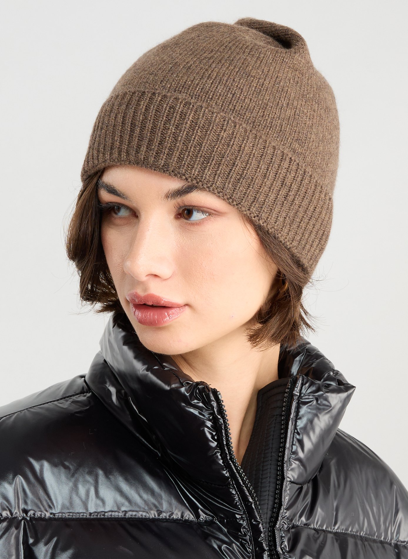 Ribbed-knit cashmere hat AU PRINTEMPS PARIS Brown