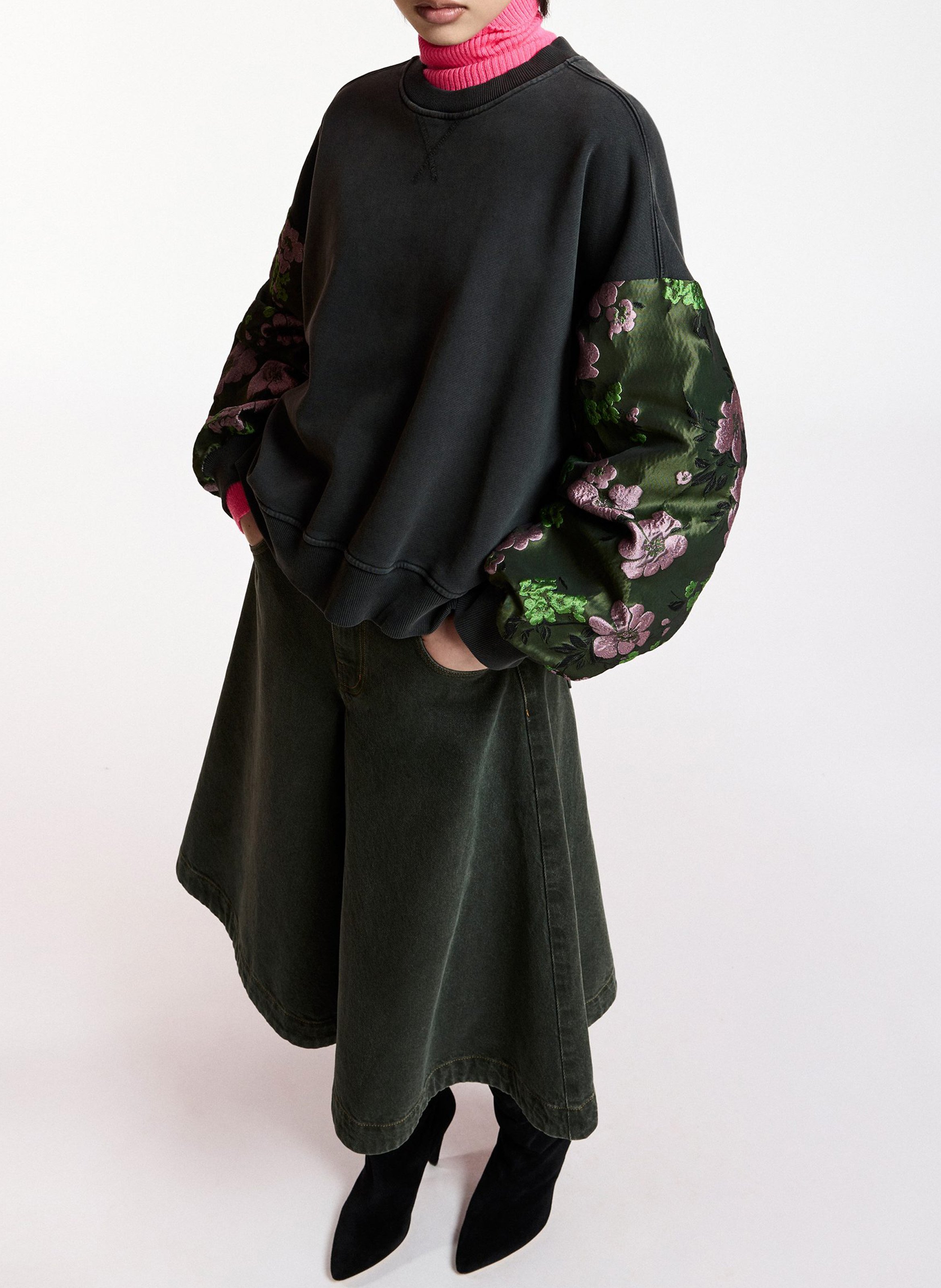 Baumwoll-Sweatshirt mit Rundhalsausschnitt | Grau ESSENTIEL ANTWERP Damen