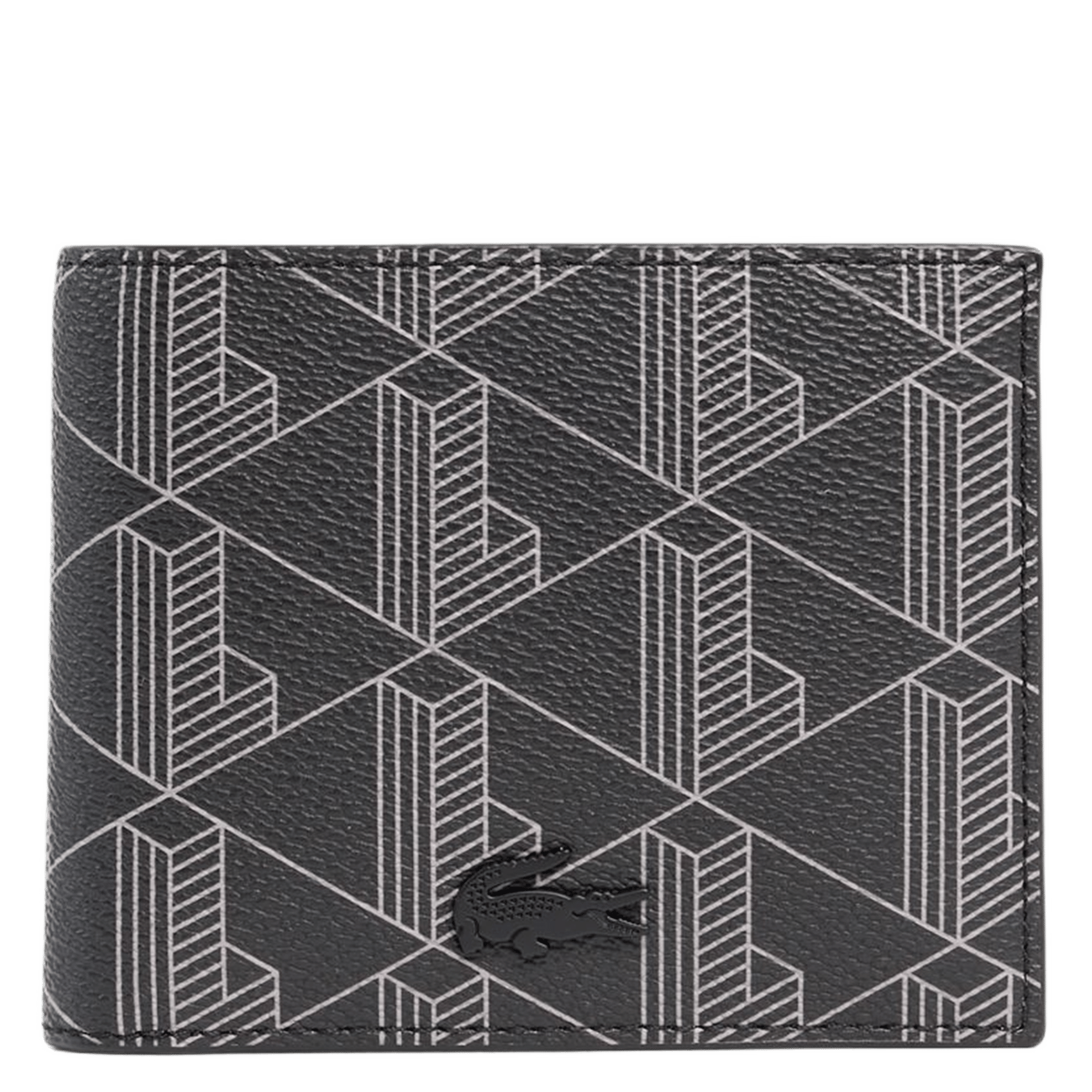 Portefeuille avec imprimé monogramme  LACOSTE Noir