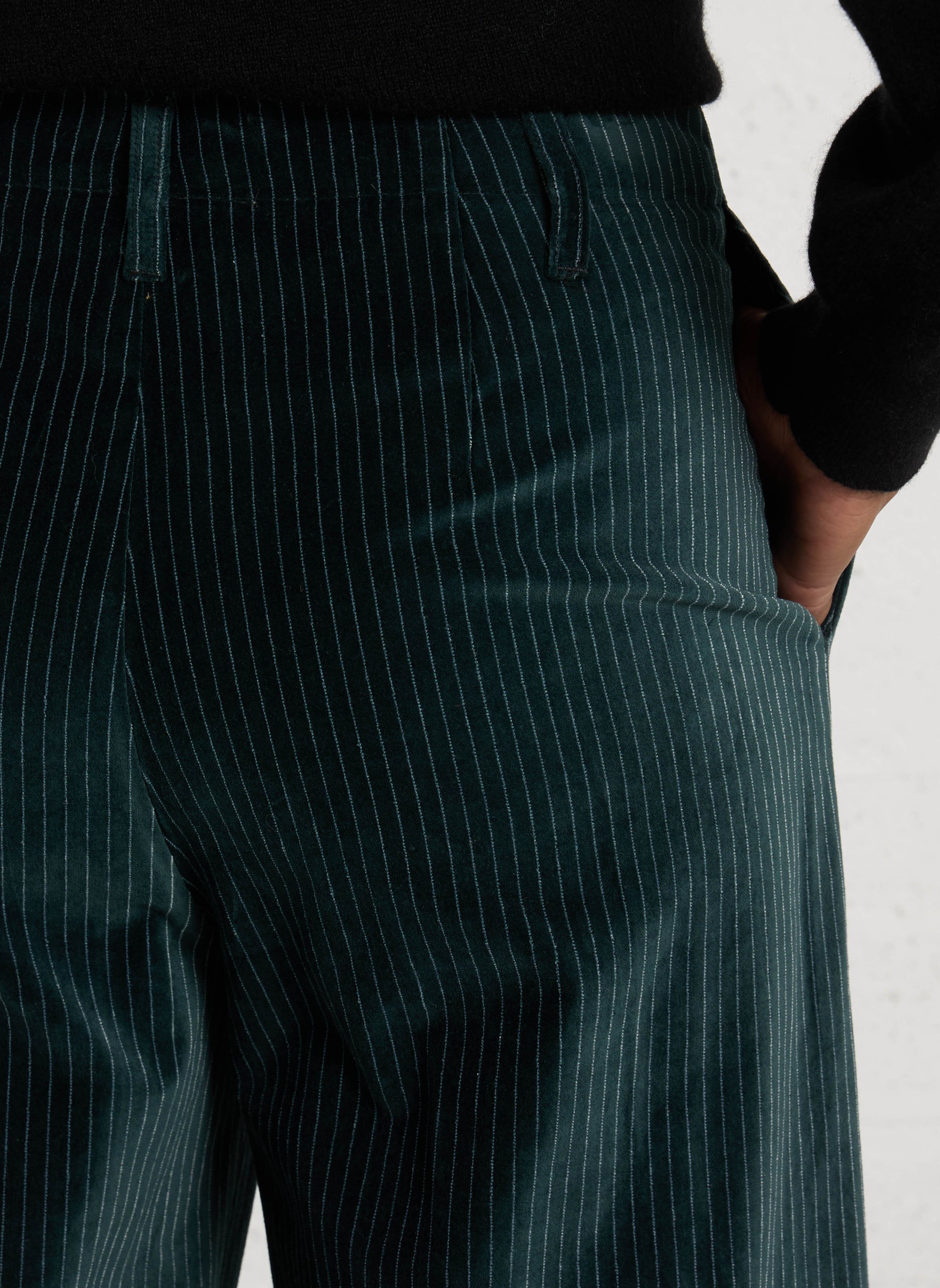 Gerade geschnittene Velours-Hose aus Baumwollmischung DIEGA Schwarz