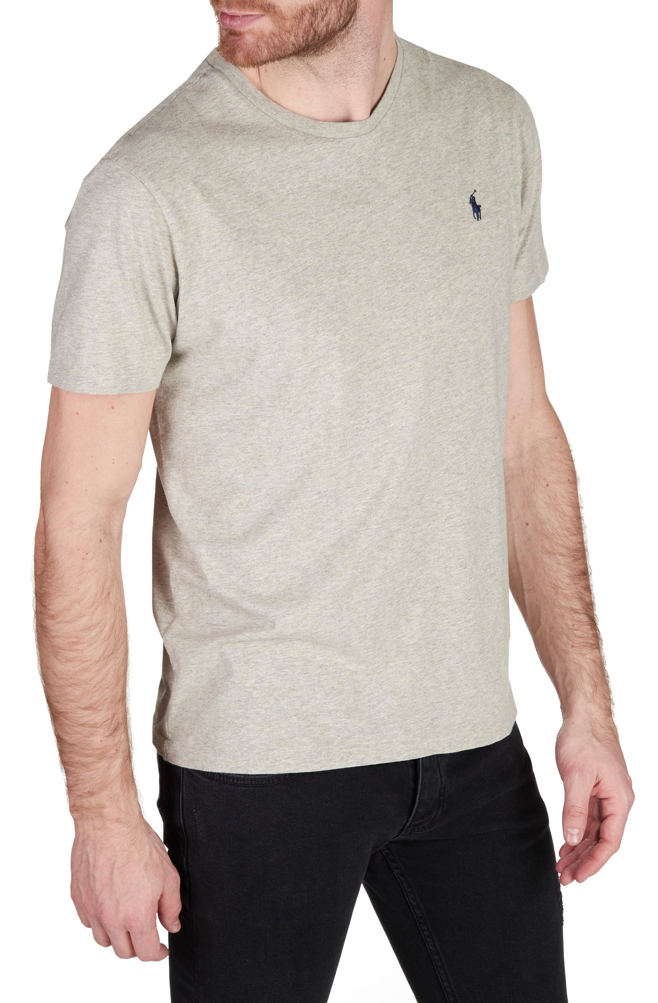 Tee-shirt col rond slim-fit en coton POLO RALPH LAUREN Beige