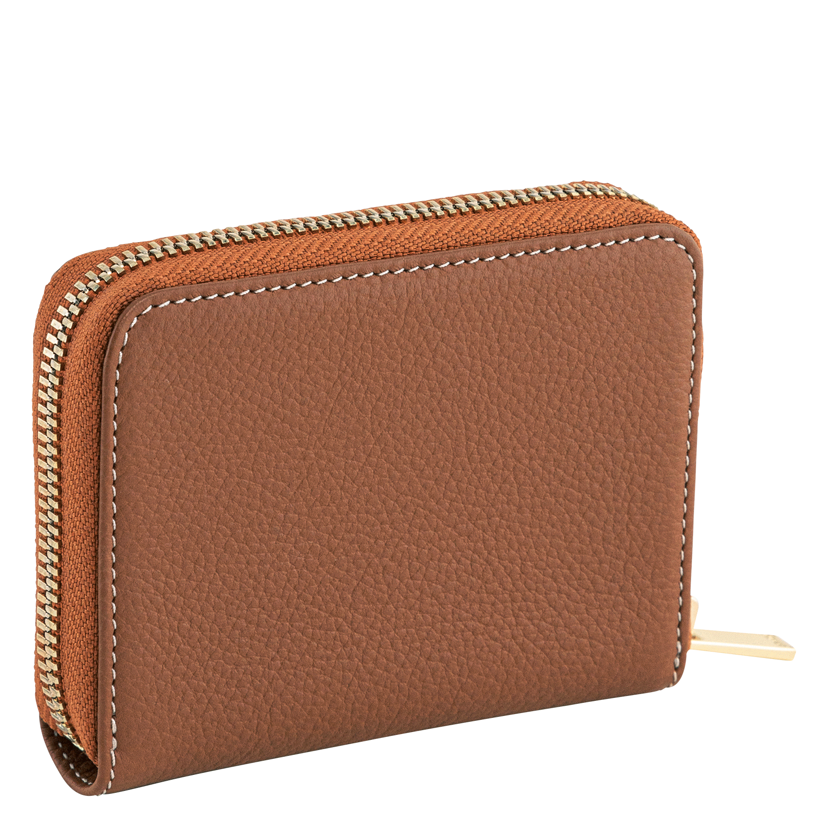 Porte-monnaie en cuir grainé LE TANNEUR Marron