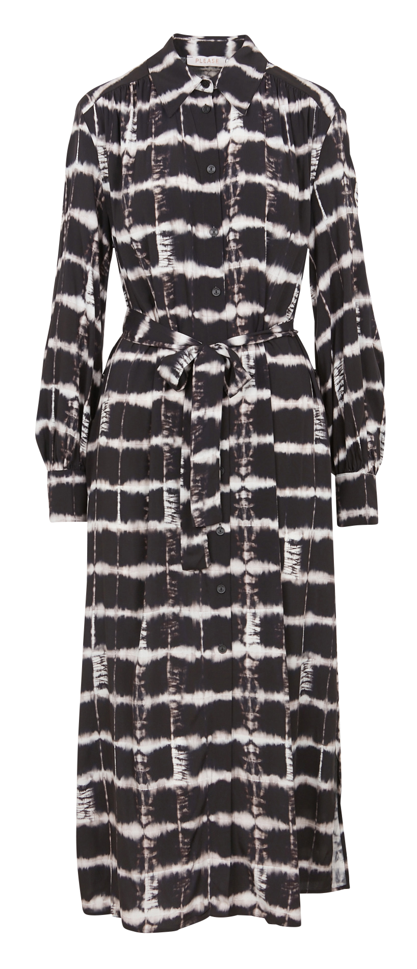 Robe chemise droite fluide PLEASE Noir