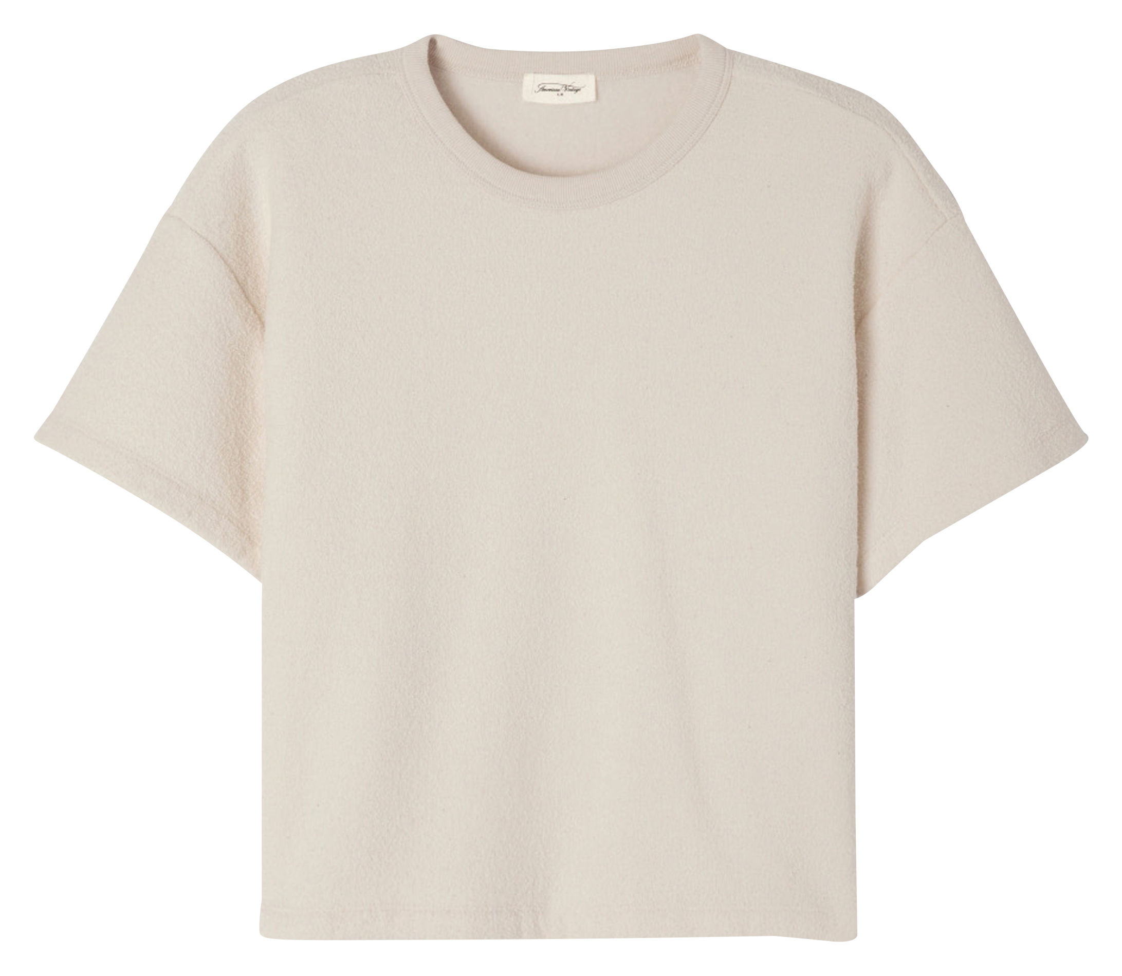 Tee-shirt ample col rond en coton bio AMERICAN VINTAGE Beige