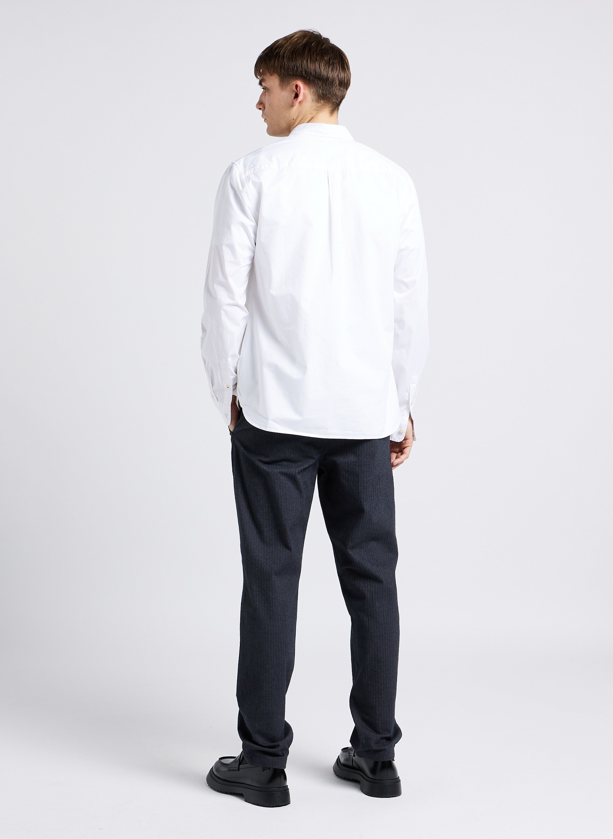 Chemise droite col classique en coton bio KNOWLEDGE COTTON APPAREL Blanc