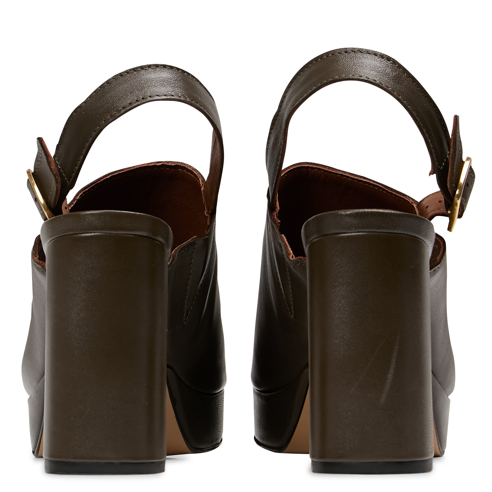 Ledersandalen mit Absatz ANONYMOUS COPENHAGEN Grun