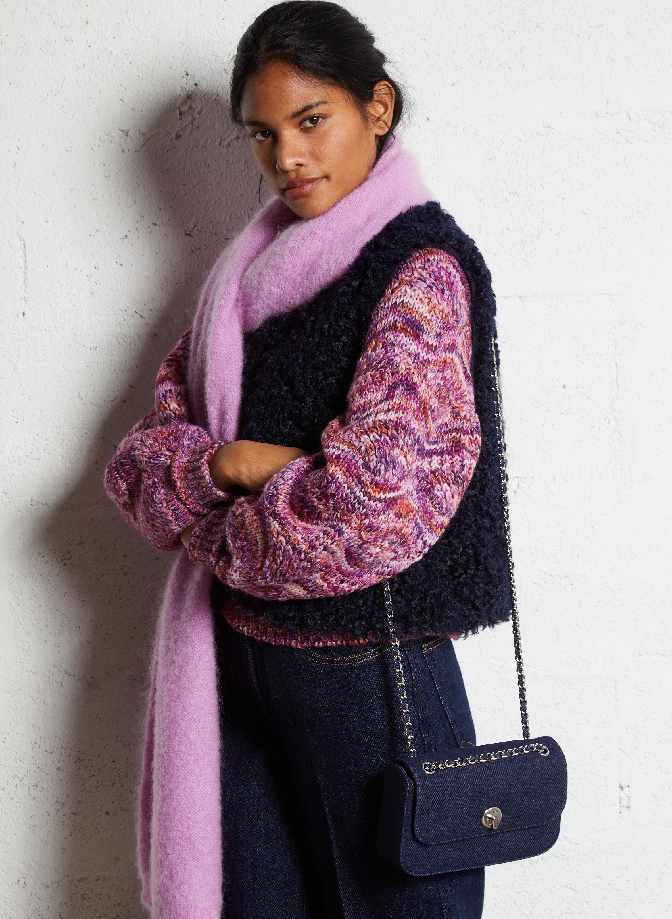 Sac porté épaule en coton NAT & NIN Bleu