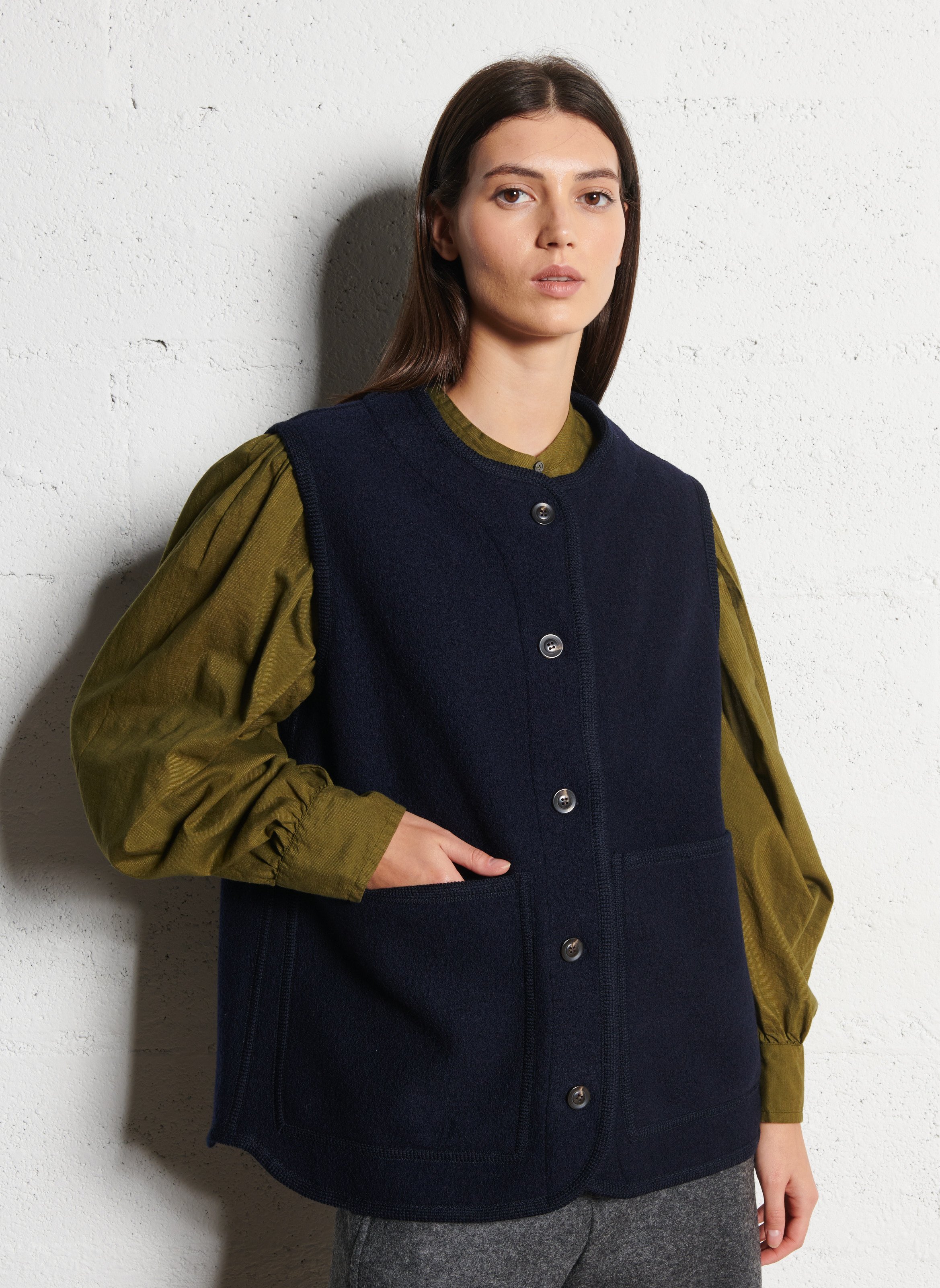 Blouson col rond en laine SOEUR