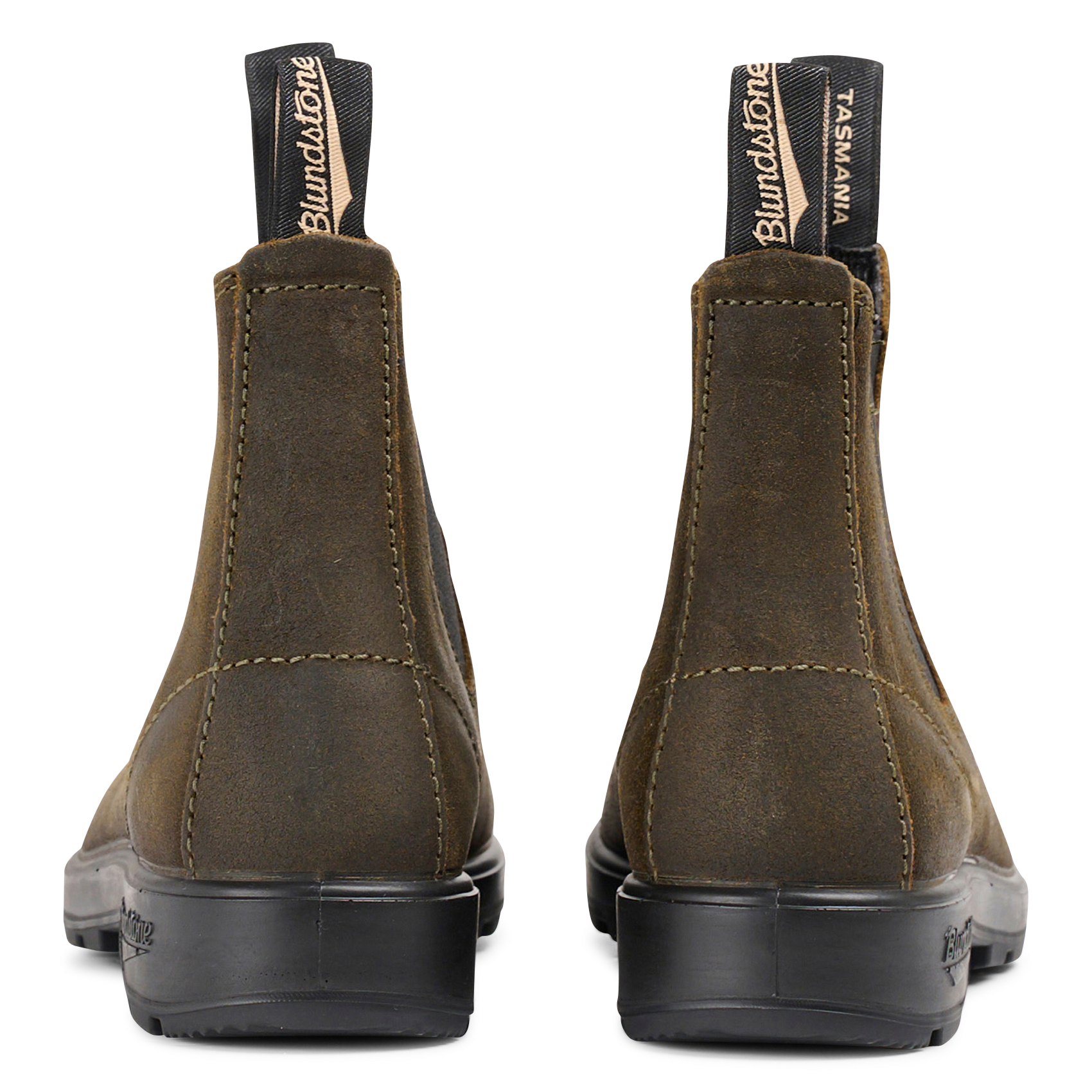 Mixed leather ankle boots BLUNDSTONE Khaki