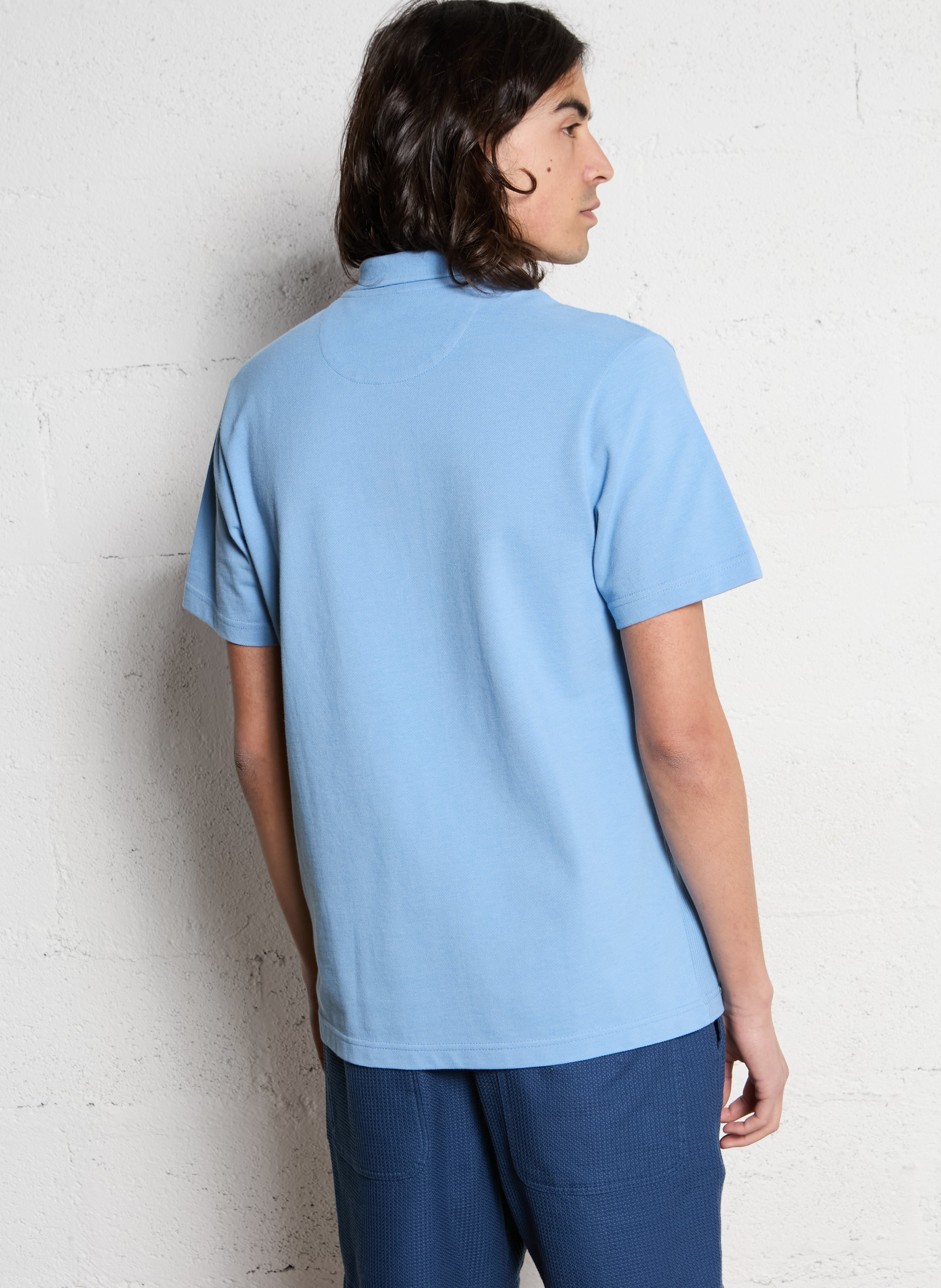 Straight stretch organic cotton polo FARAH Blue