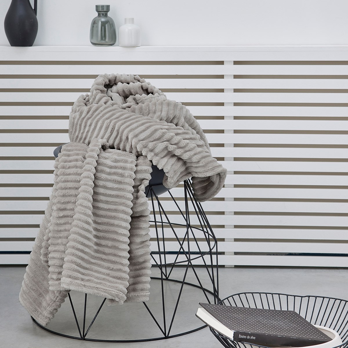 Plain ribbed throw TODAY LINGE DE MAISON Beige