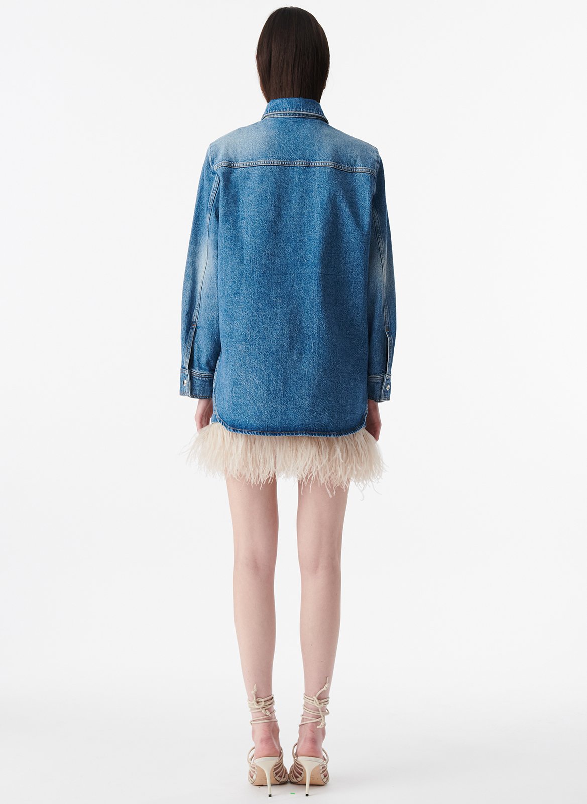 Shirt with classic collar in blended cotton denim IRO Blue