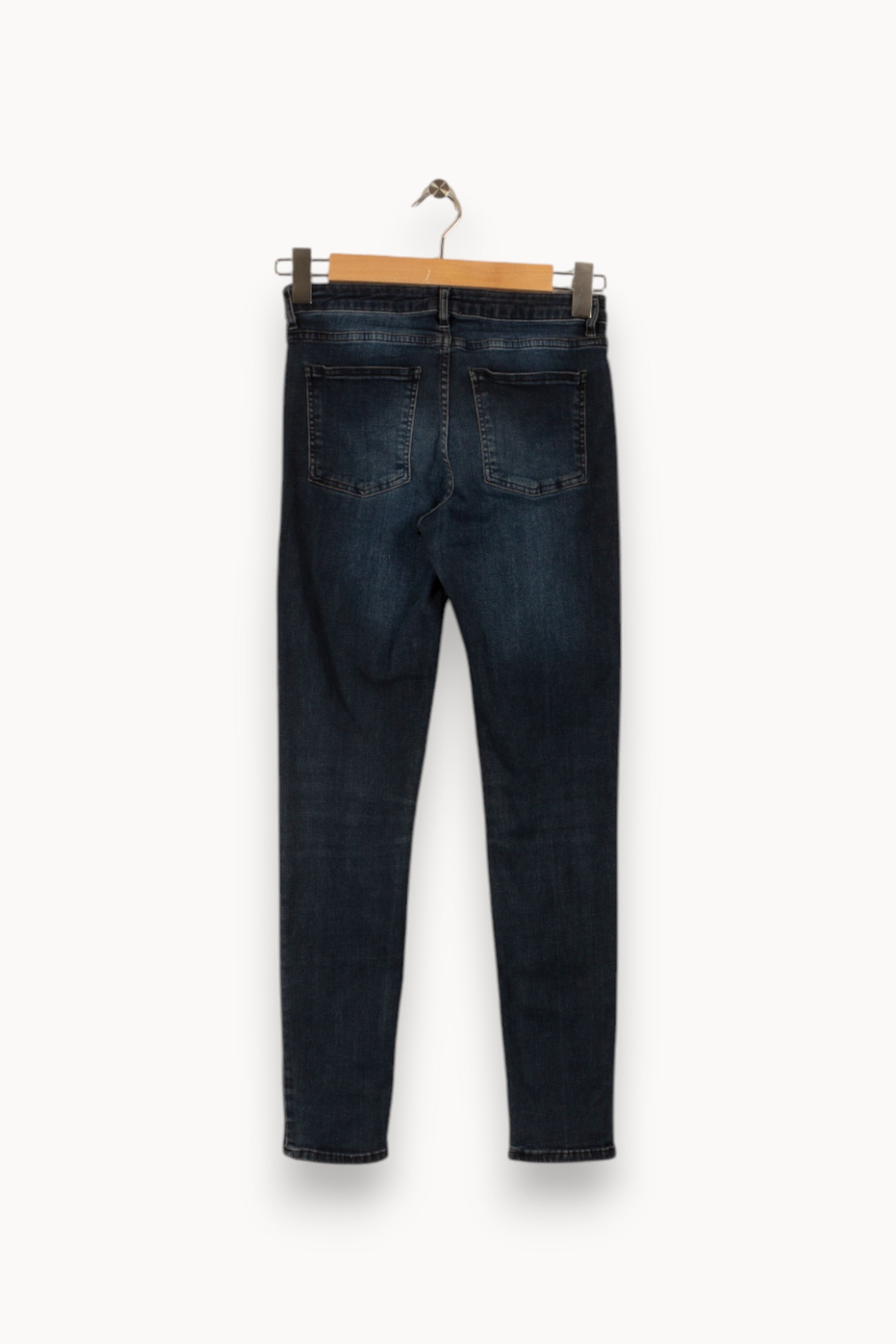 Cropped slim jeans with studs ACNE STUDIOS - Seconde Main Blue