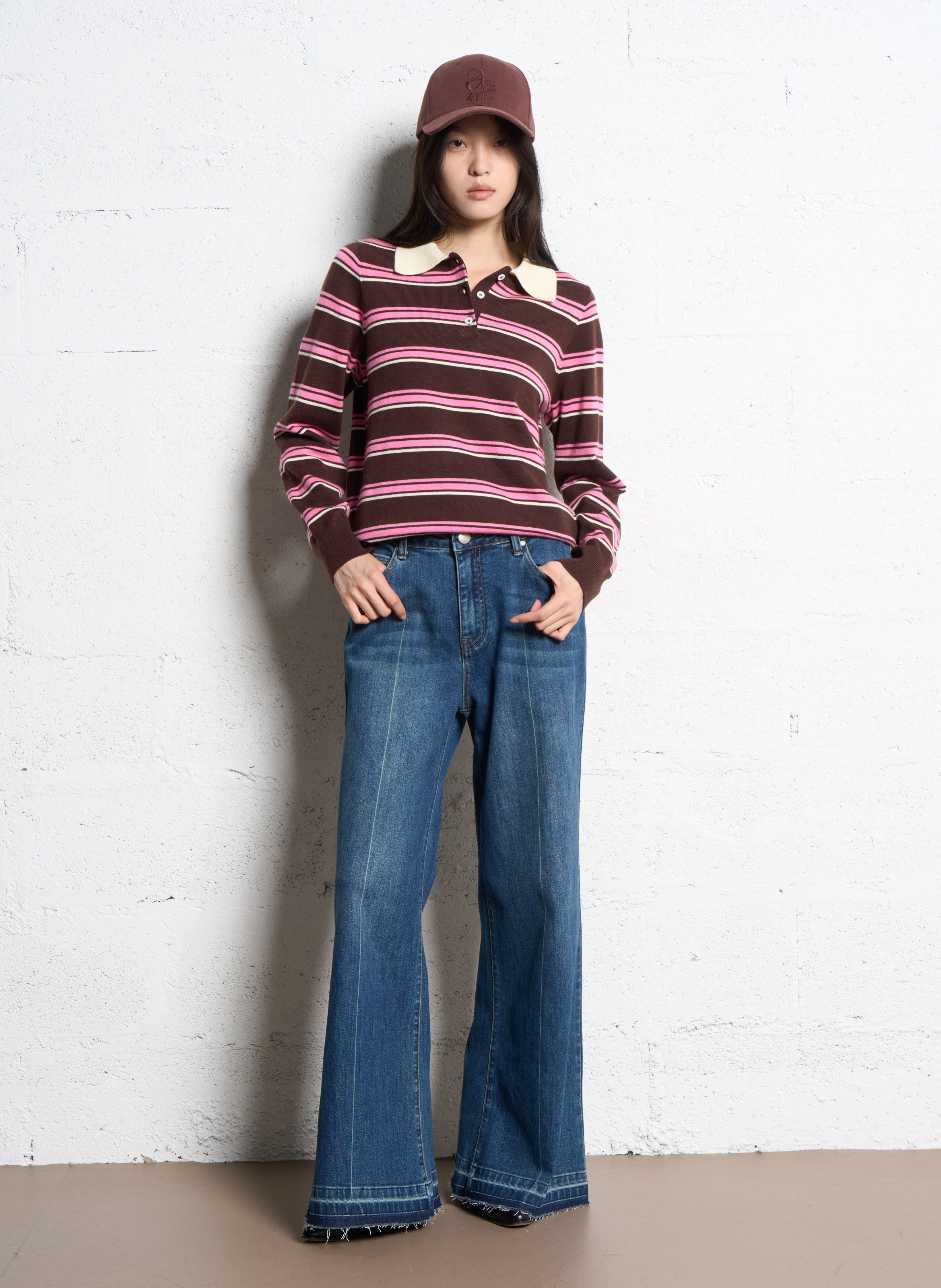 Weite Jeans aus Baumwoll-Mix SUNCOO Blau