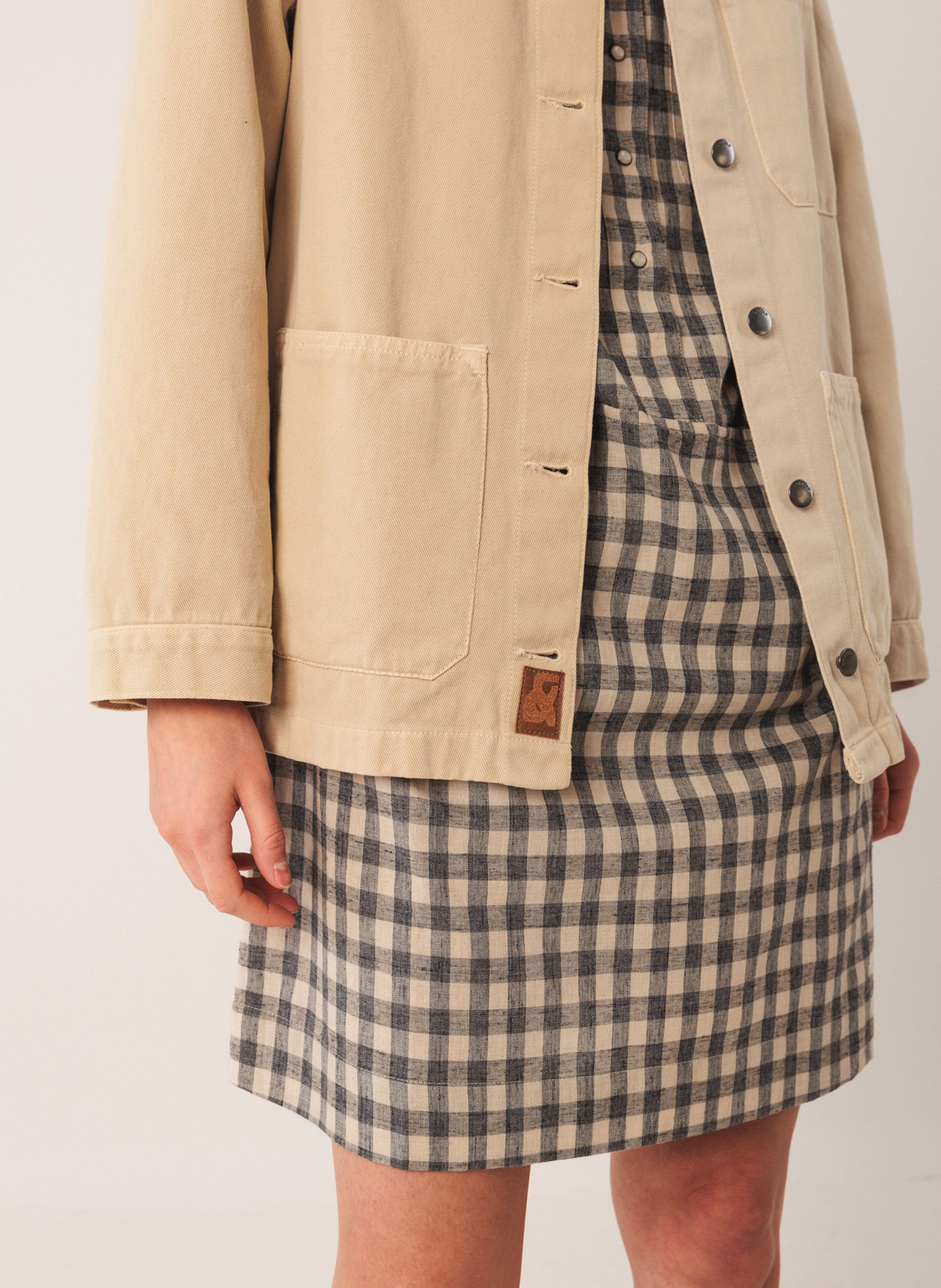 Oversized shirt with classic collar in cotton INDI & COLD Beige