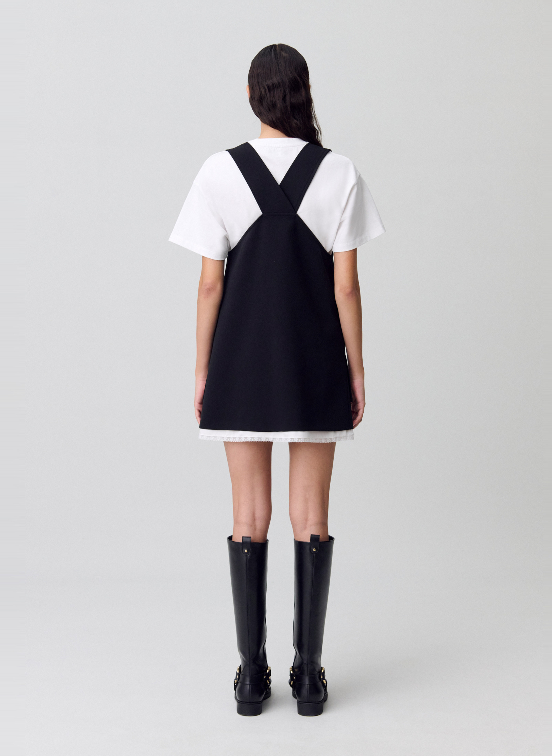 Robe courte boutonnée Noir