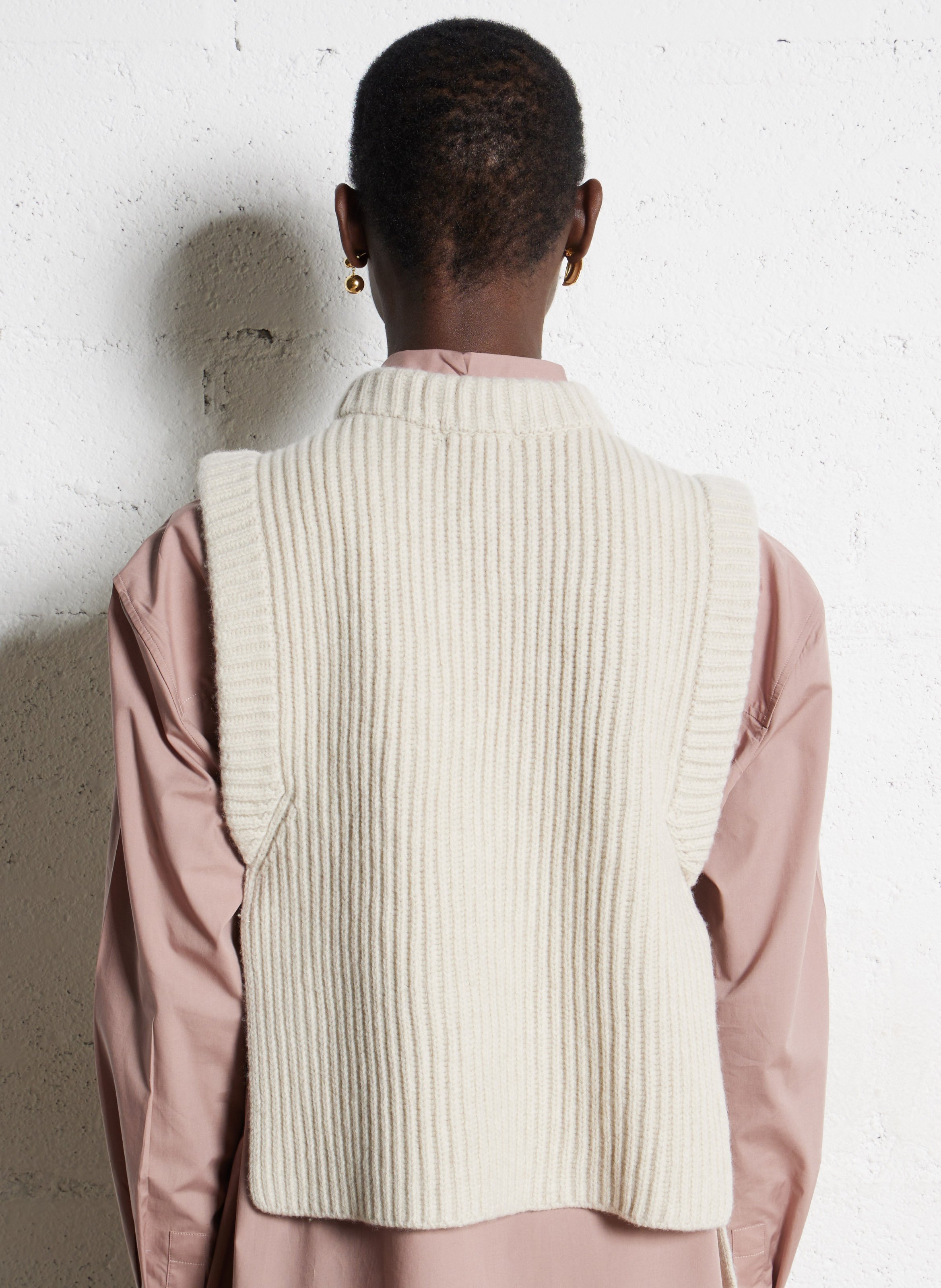 Plastron col rond en laine SOEUR Beige