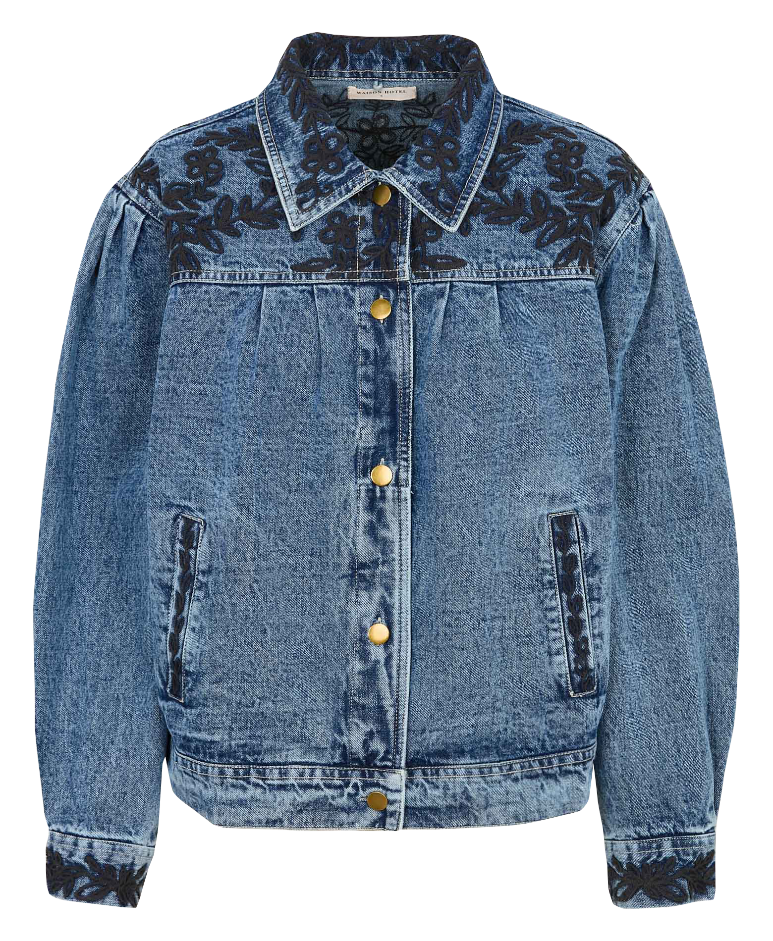Jacket with classic cotton denim collar MAISON HOTEL Blue