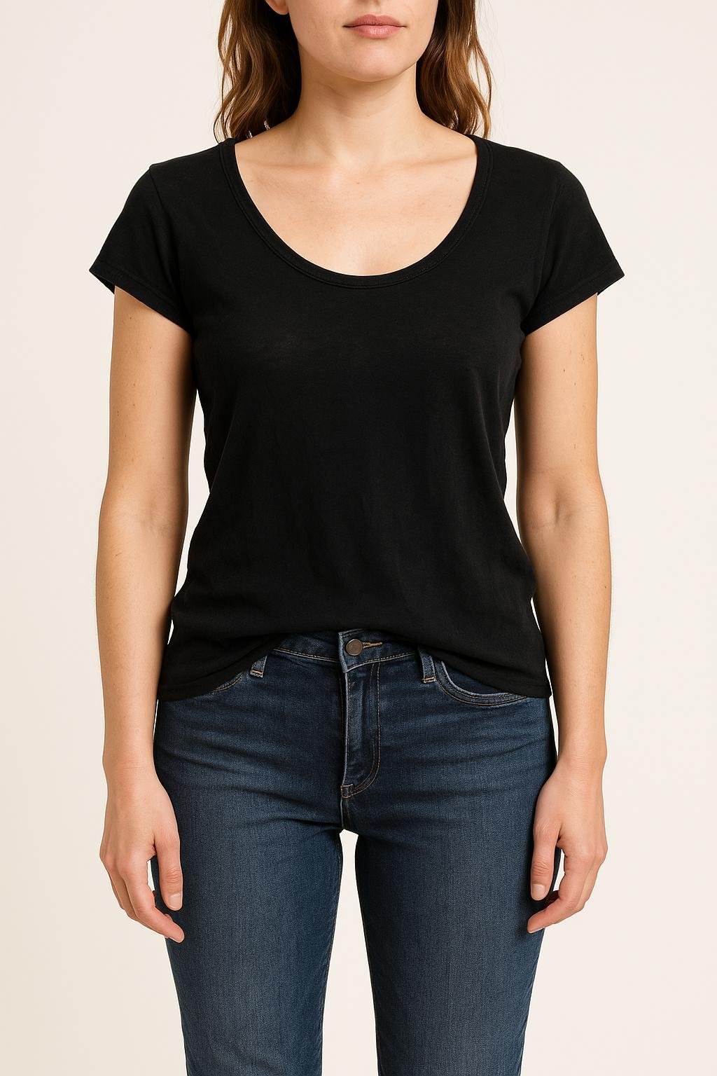 Tommy Badge T-shirt MAJESTIC FILATURES - SECONDE MAIN Black