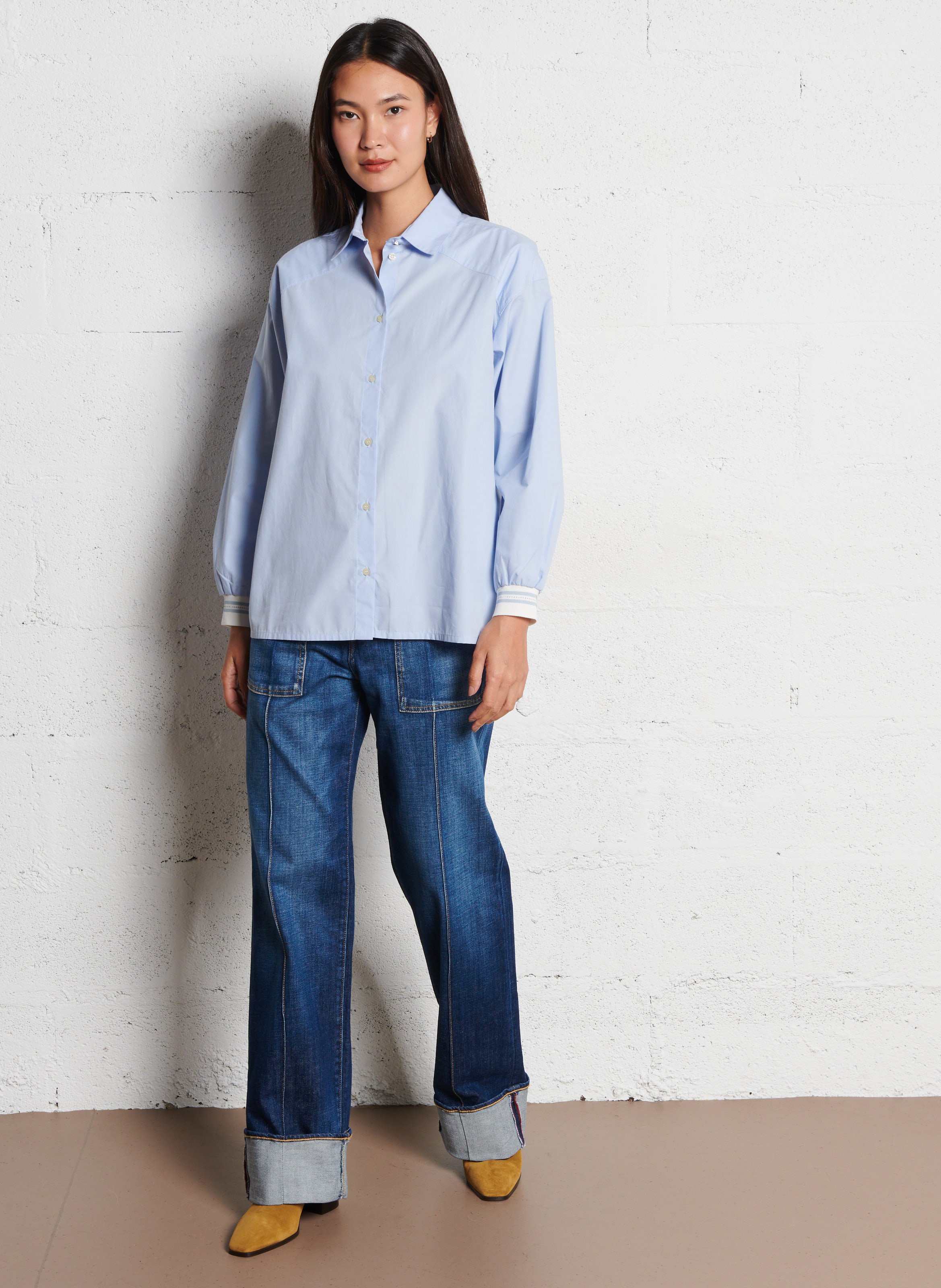 Capri plain oversized shirt I CODE Blue