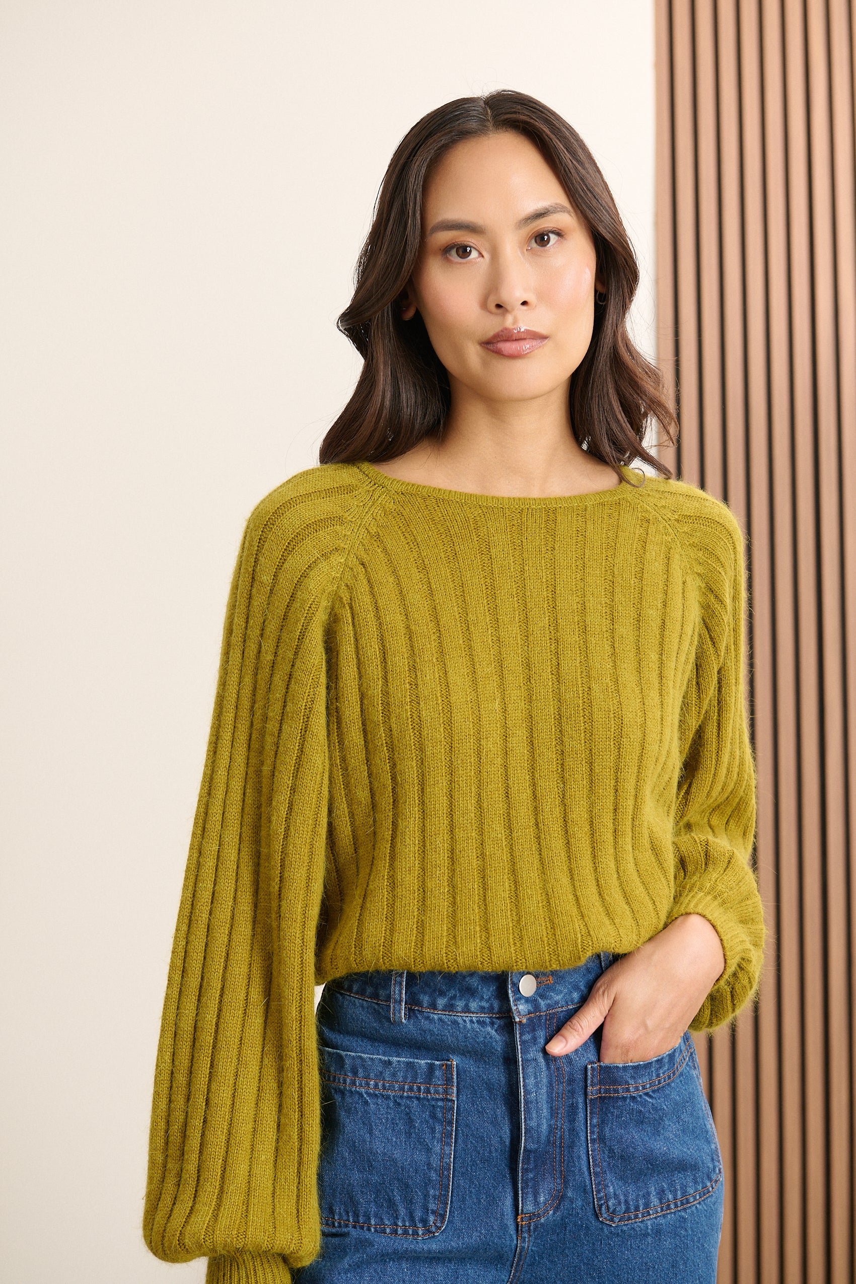 Knitted ribbed sweater GARANCE PARIS Green