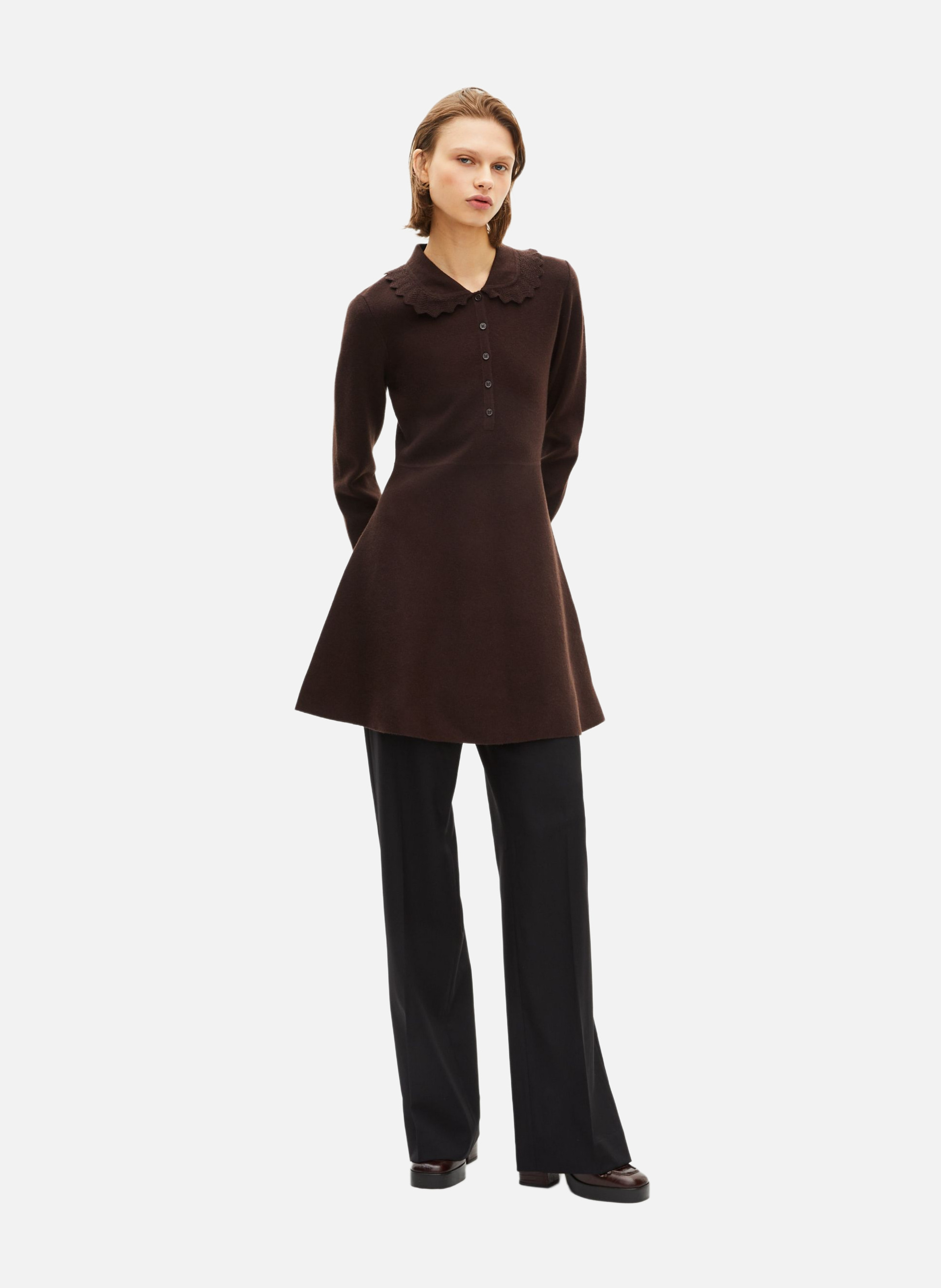 Knit dress THE KOOPLES Brown