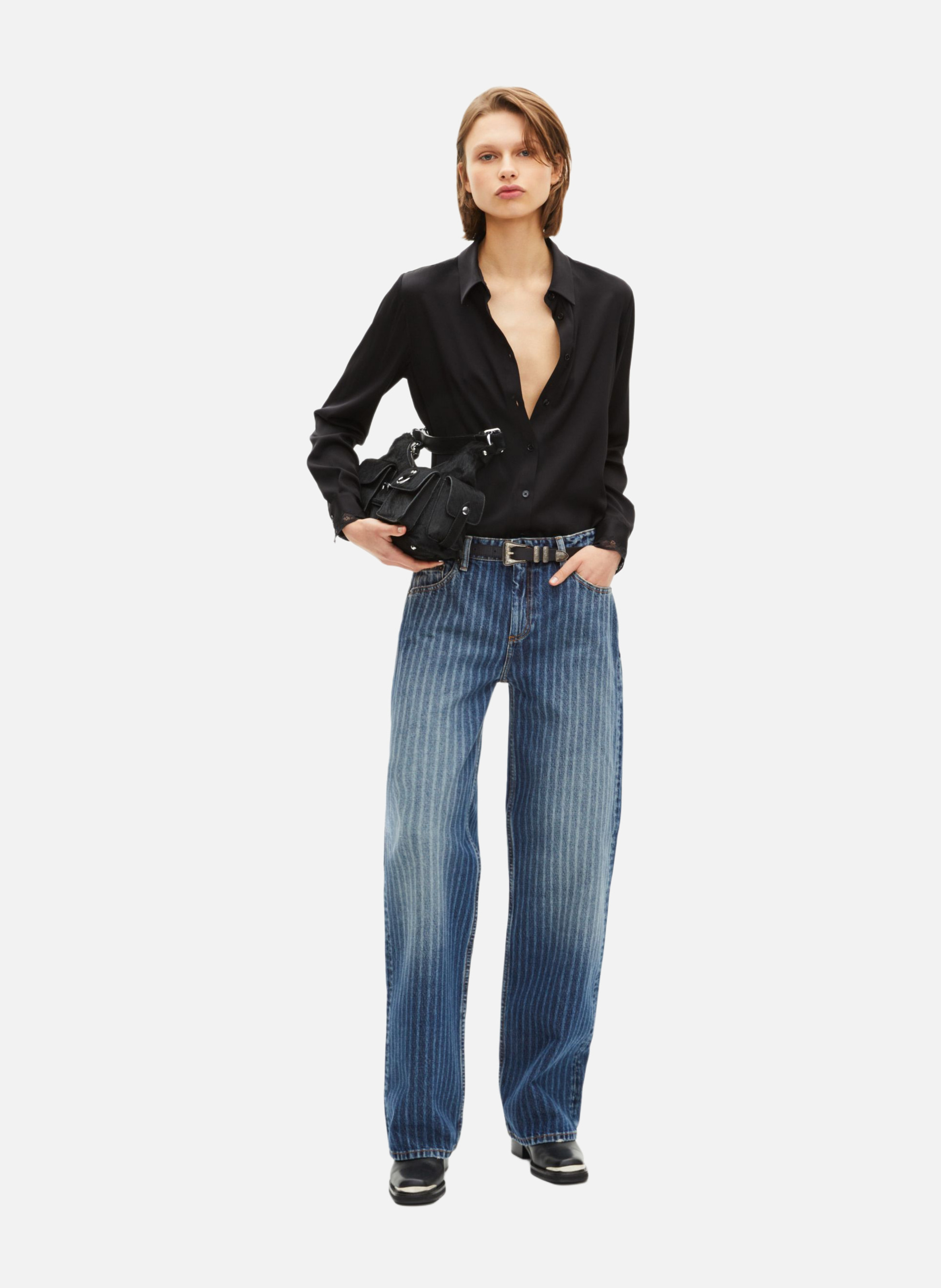 Straight cardigan with patterns THE KOOPLES Blue