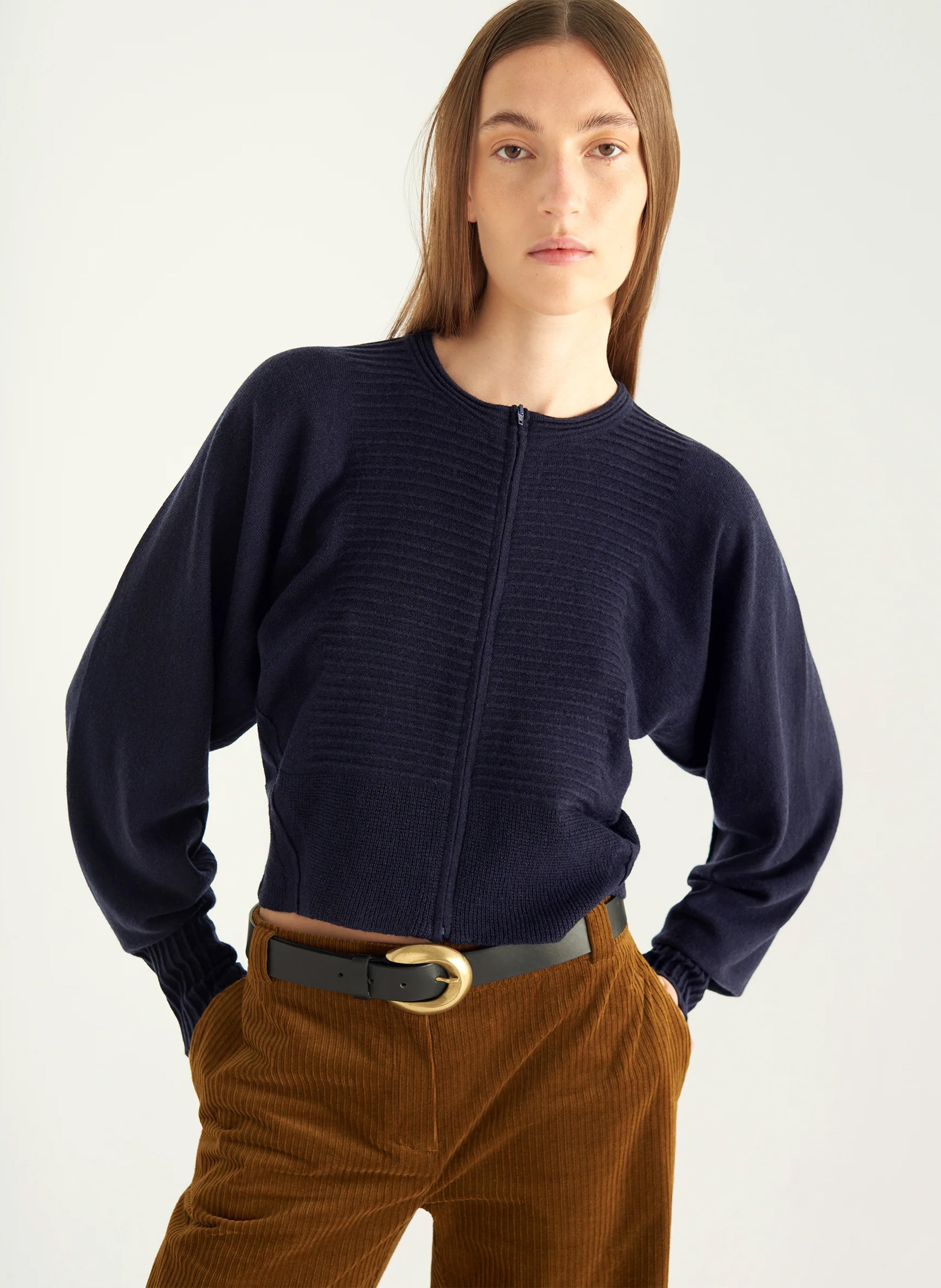 Cardigan oversize en laine COTELAC Bleu