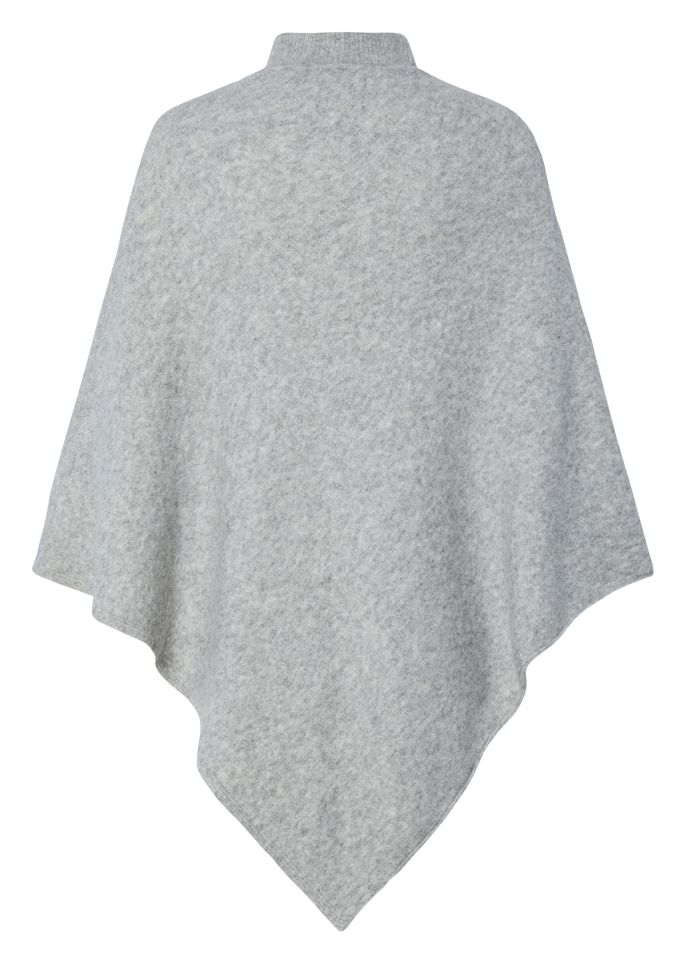 Poncho en maille col montant PIECES Gris
