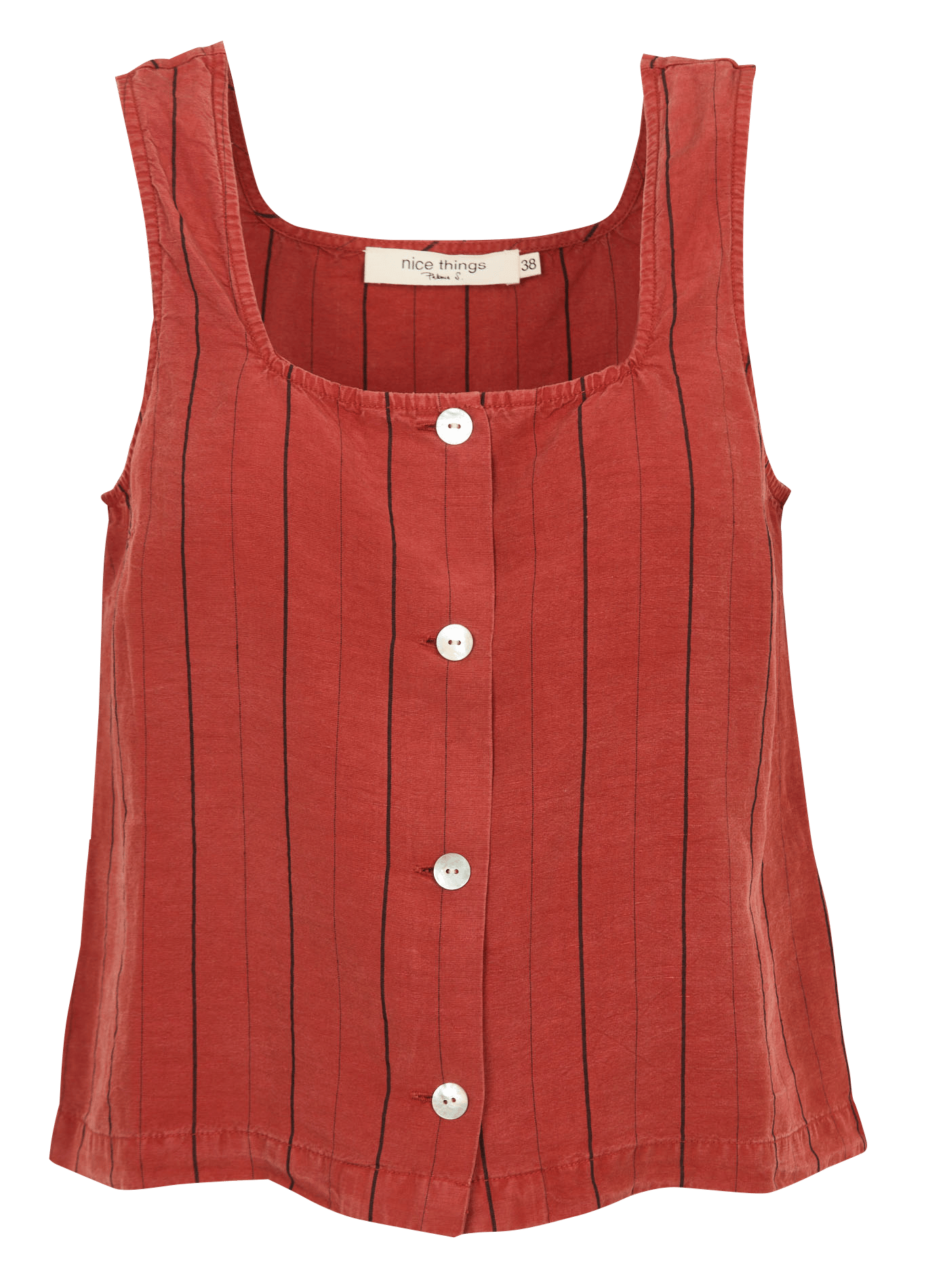 Top à bretelles rayé NICE THINGS Marron