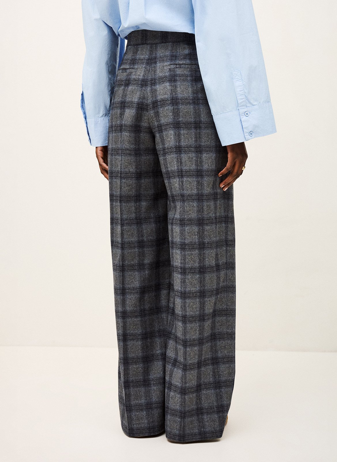 Straight-fit broek van wolmix BA&SH Blauw