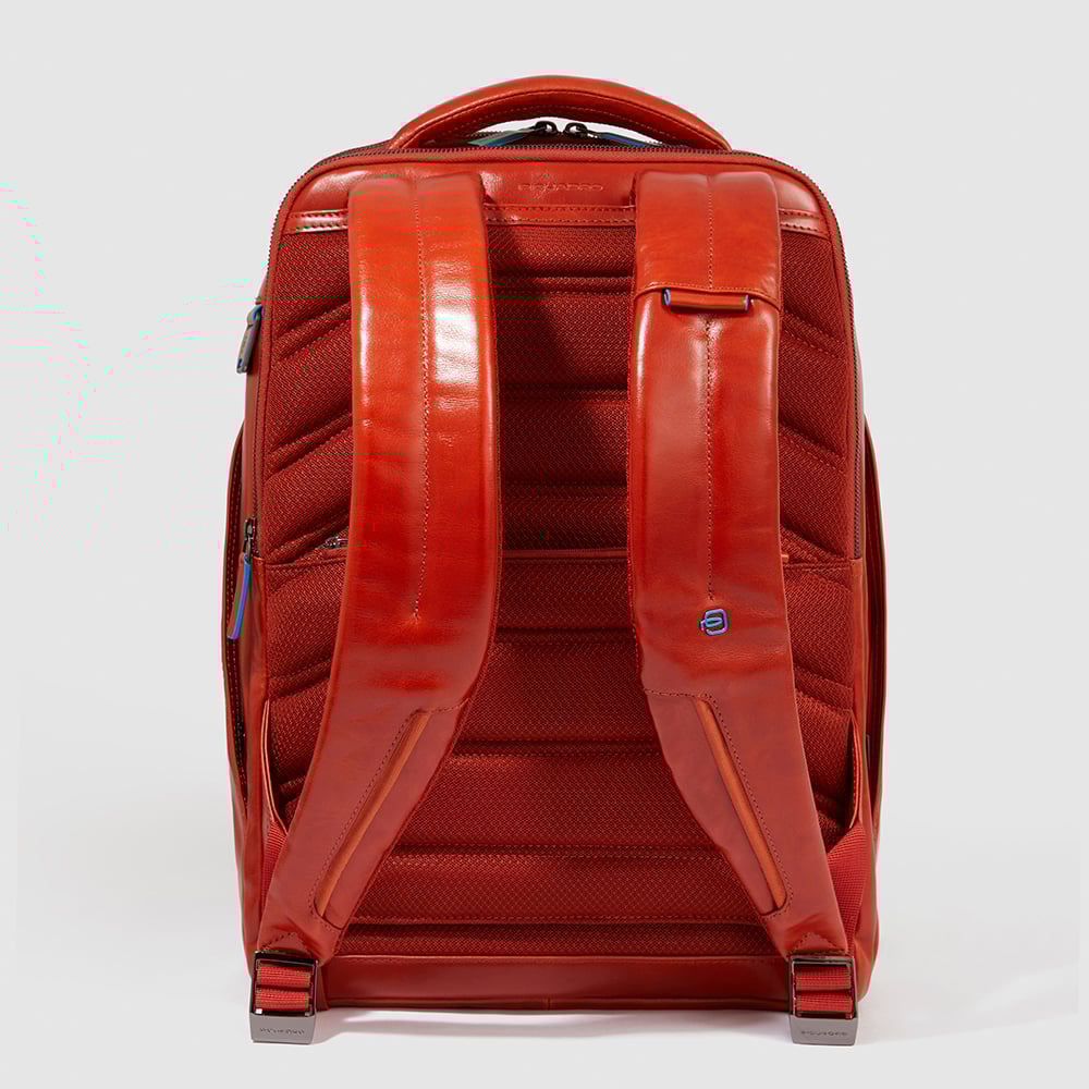 Backpack for laptop and ipad® with shockproof protection and RFID protection, anti-theft cable PIQUADRO Brown