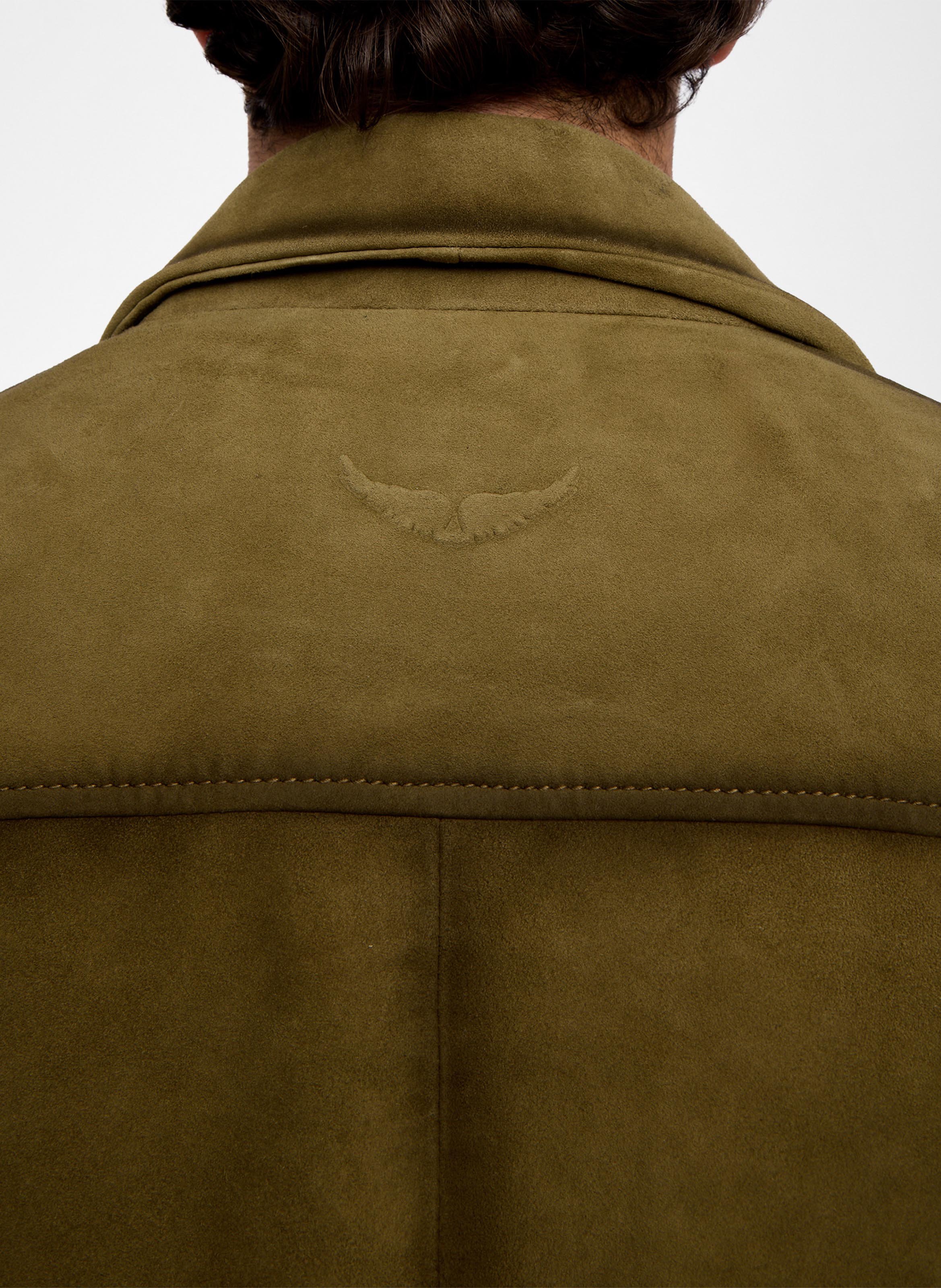 Gerade geschnittene Lederjacke mit klassischem Kragen ZADIG&VOLTAIRE Grun