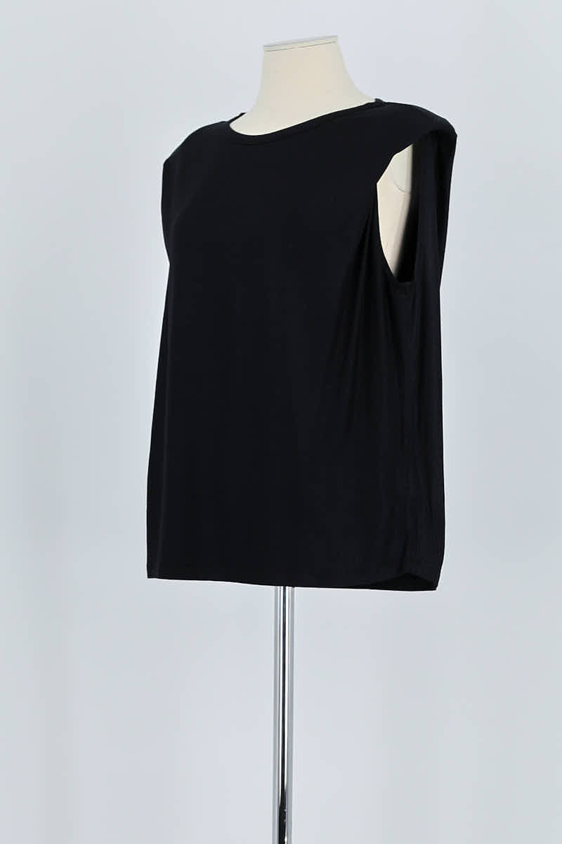 Azawood sleeveless top MAJESTIC FILATURES - SECONDE MAIN Black