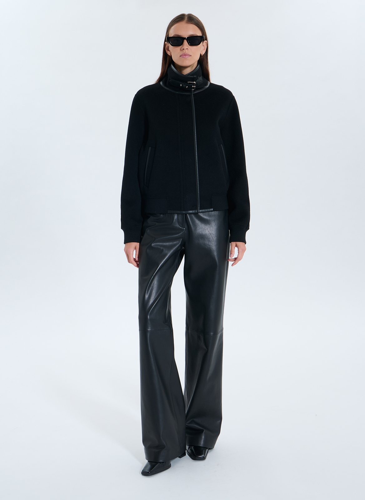 High-neck wool-blend jacket ZAPA Black