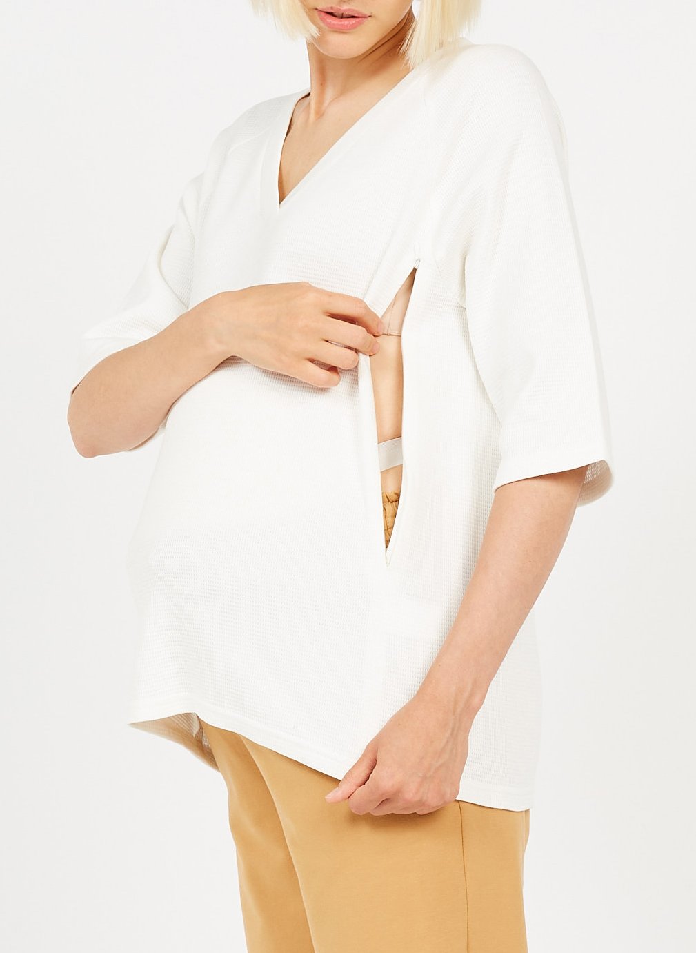 Maternity T-shirt with raglan sleeves POLINA White