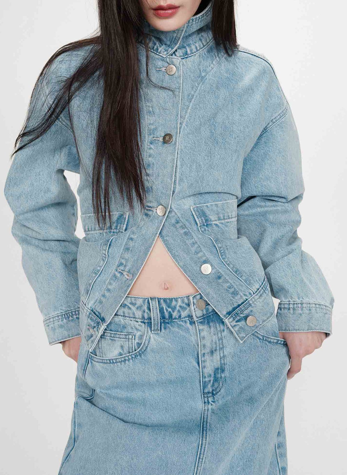 Jacket in boxy denim GRACE ET MILA Blue