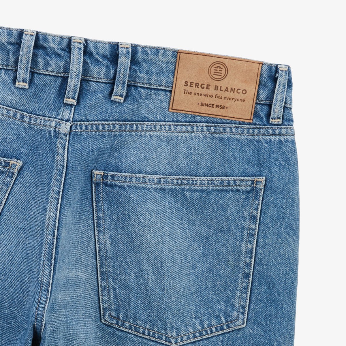 Tapered cut denim Bermuda shorts SERGE BLANCO Blue