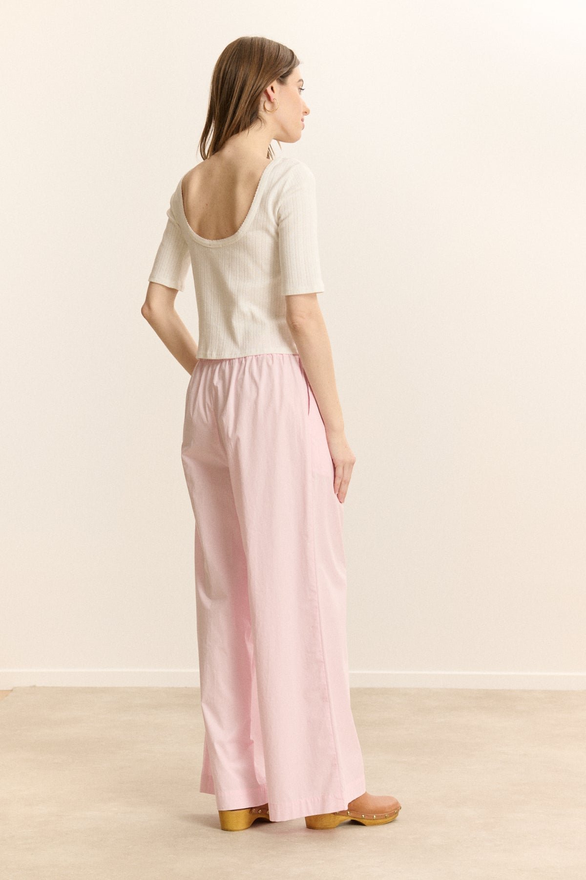 Elasticated wide-leg trousers GARANCE PARIS Pink