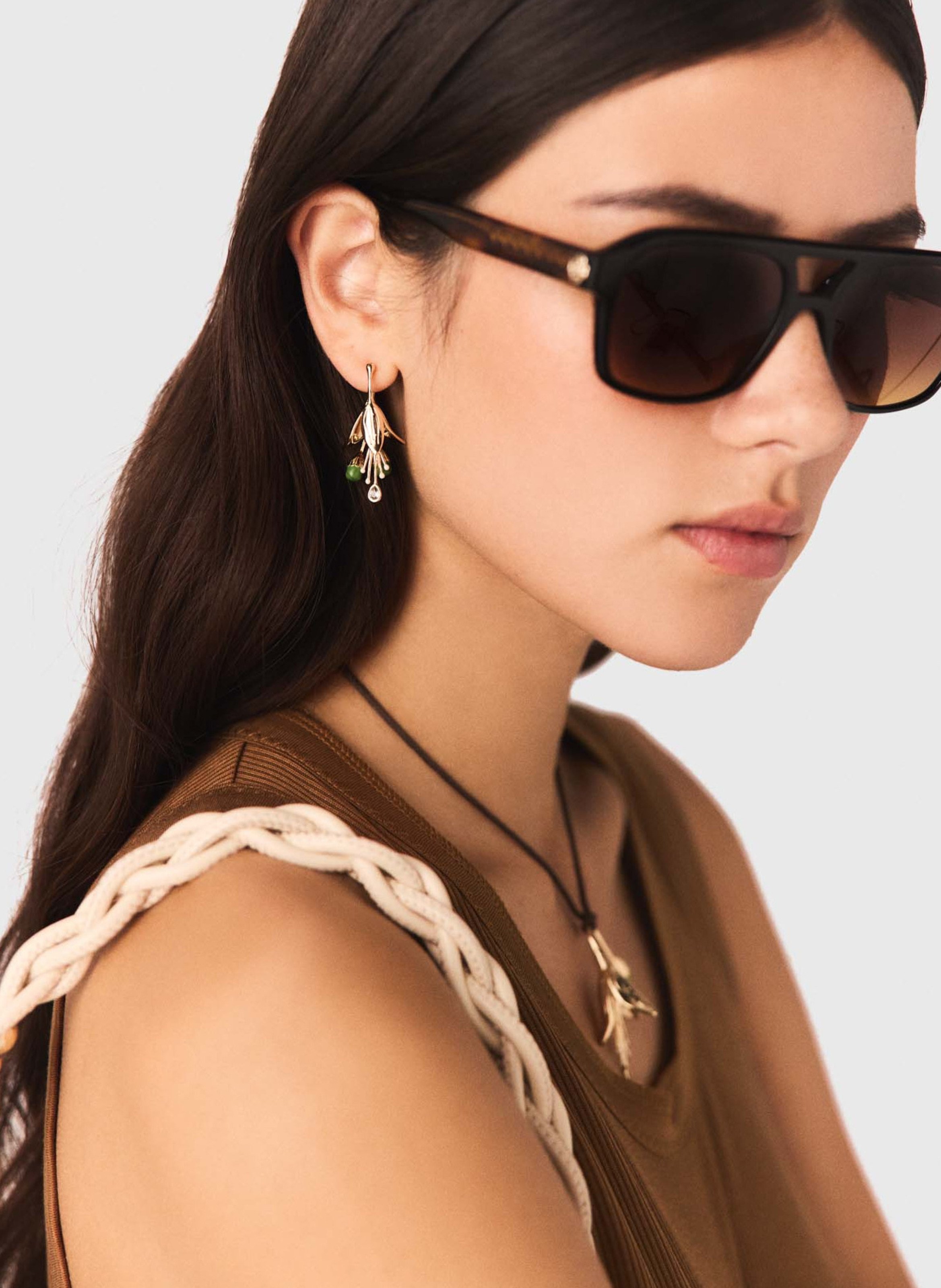 Brass earrings MAJE Golden