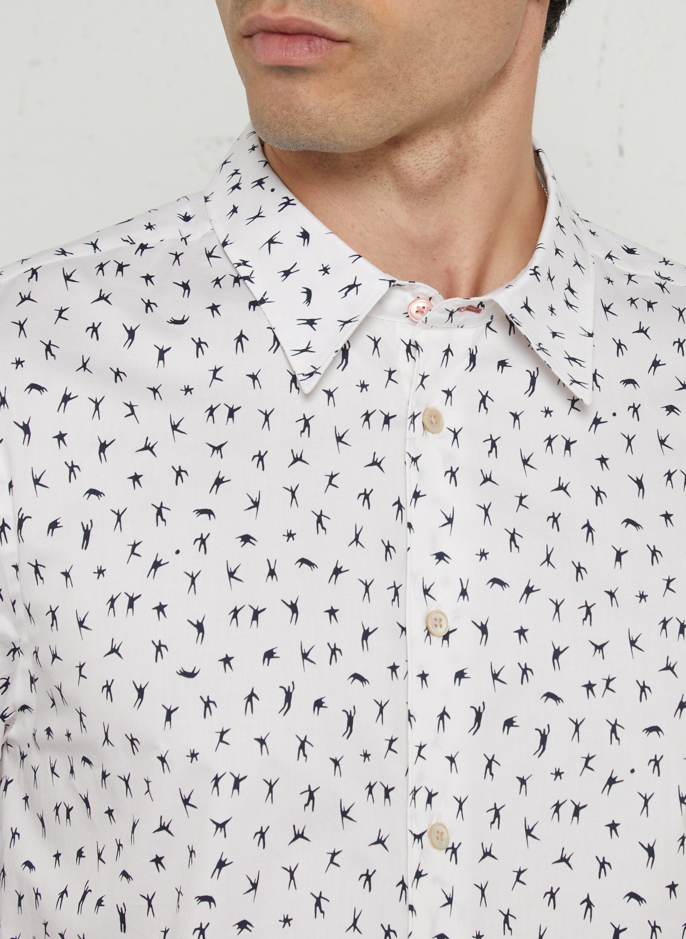 Camisa de algodón recta estampada PAUL SMITH Blanco