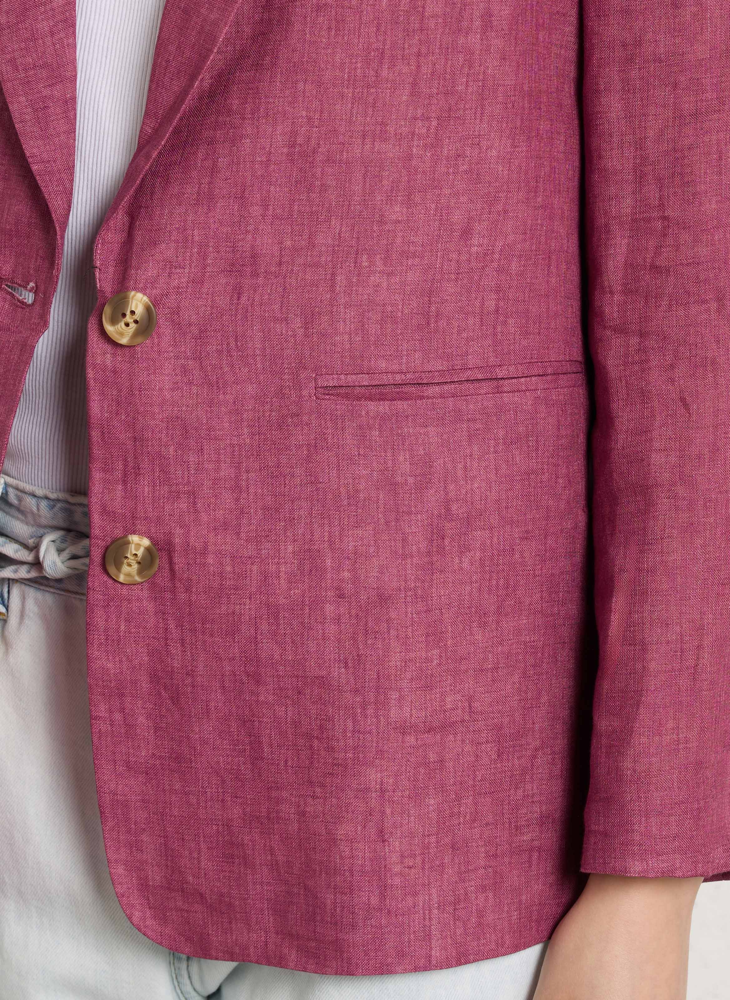 Straight-fit jasje van linnen met reverskraag SEE U SOON Violet