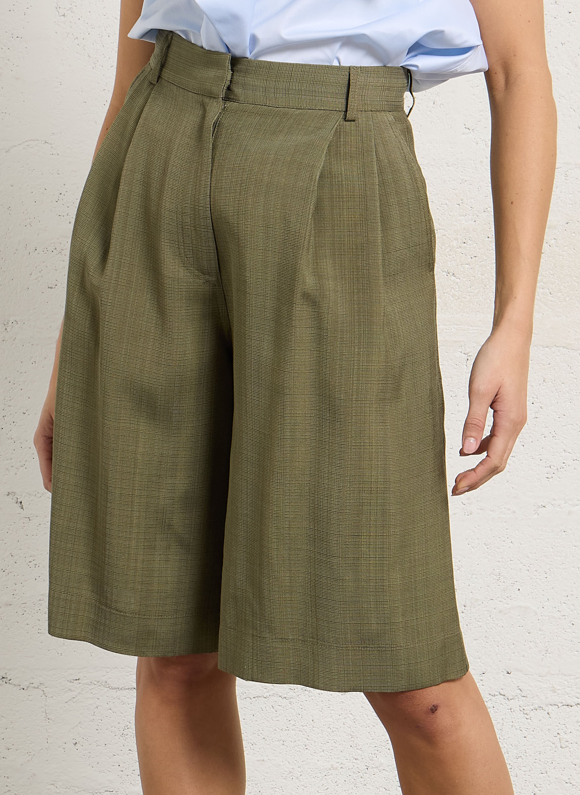 High-waisted Bermuda shorts MARGAUX LONNBERG Khaki