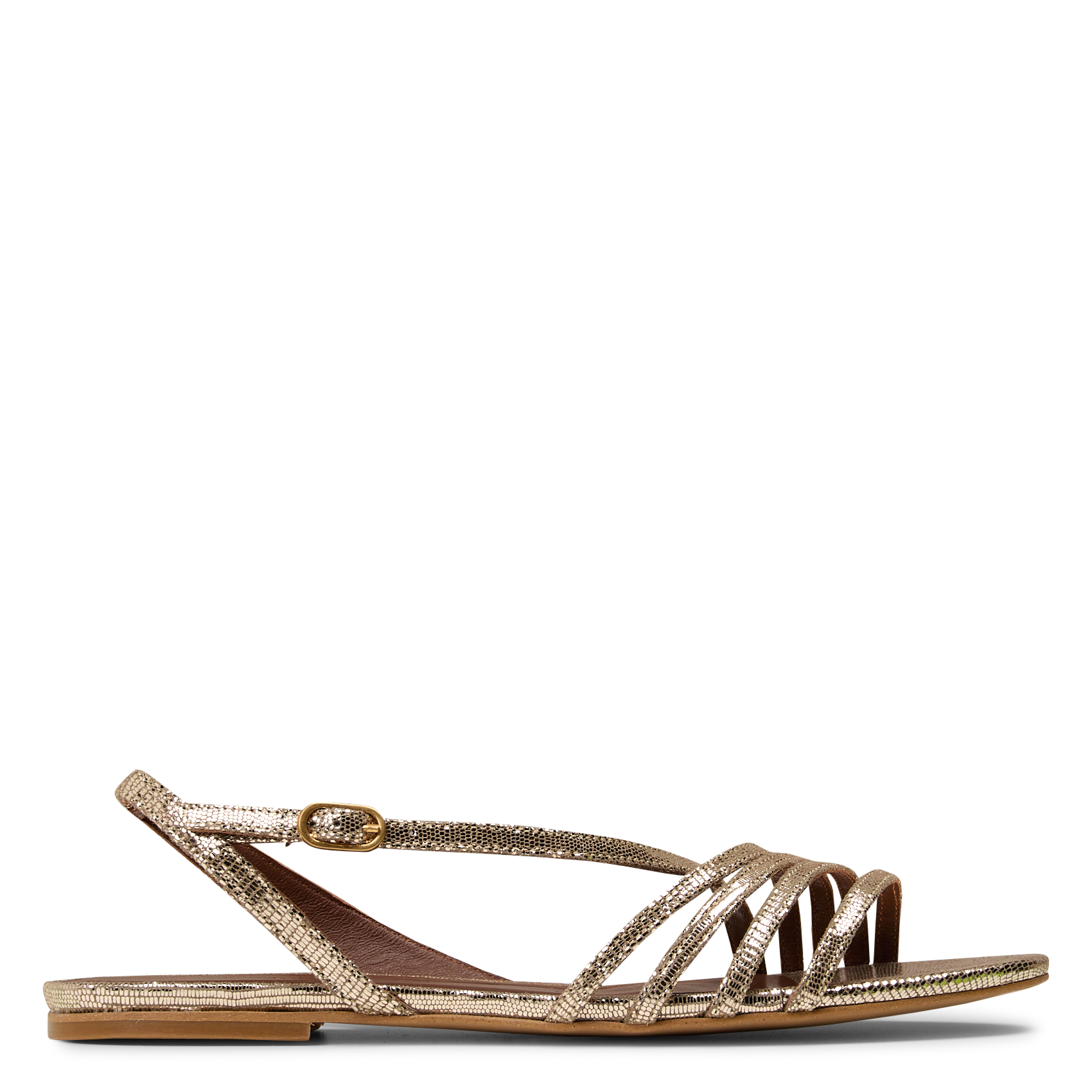 Aouda flat leather sandals ANONYMOUS COPENHAGEN Golden